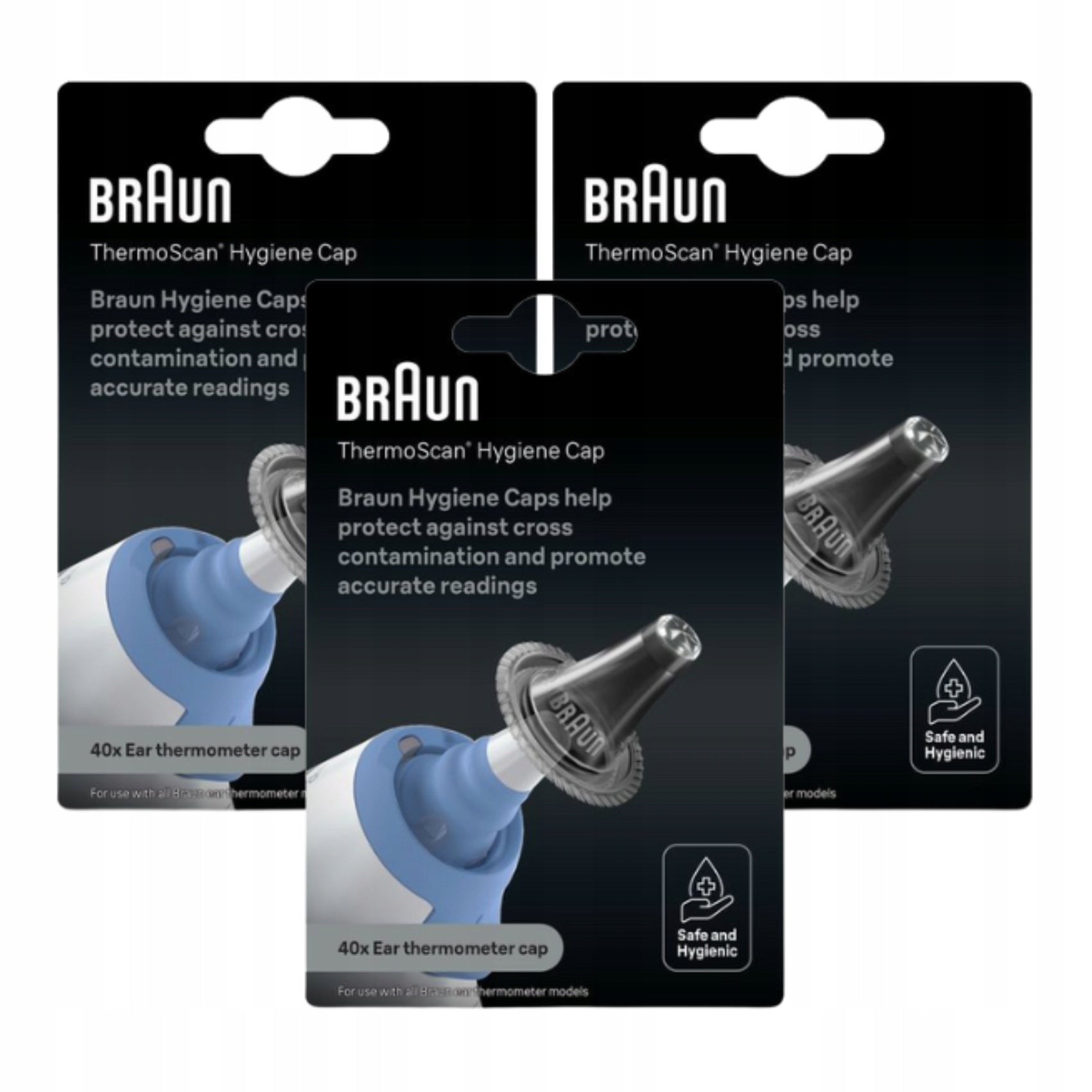 3x Braun ThermoScan disposable caps for ear thermometers 40 pcs