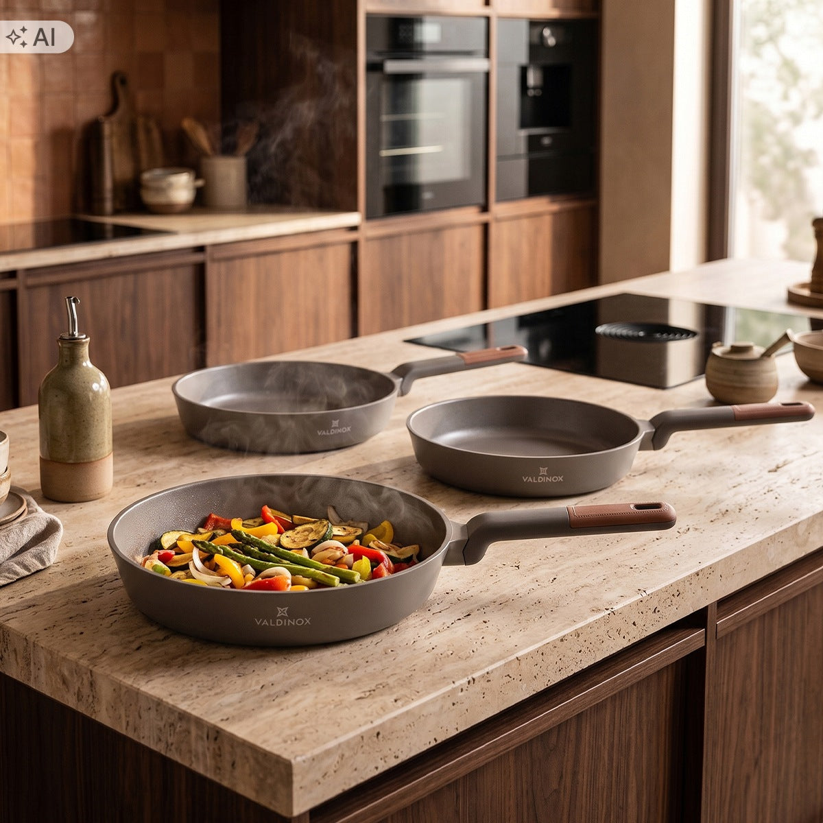3x Ceramic frying pan Valdinox Prestige 20/24/28 cm PREMIUM frying pan set Manufacturer code GRA00009317