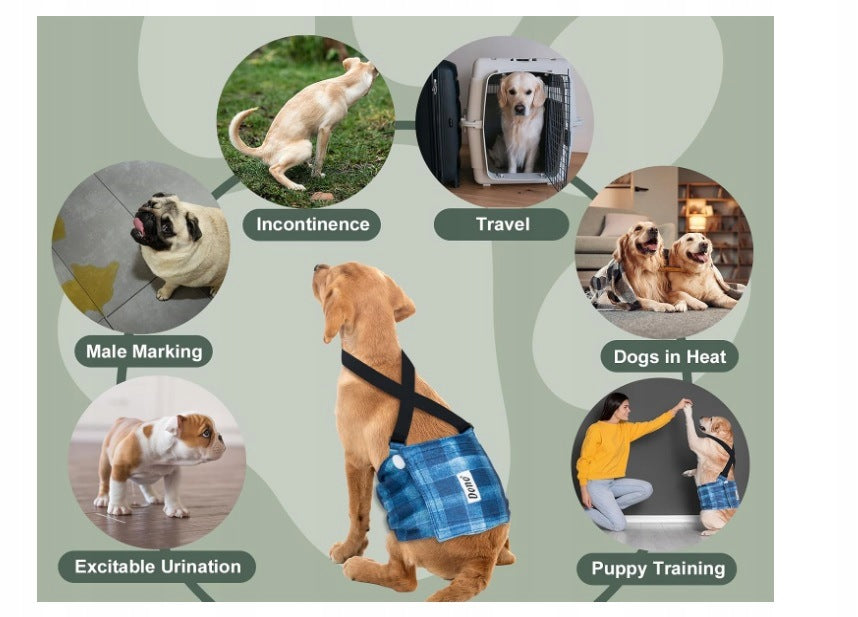 3x Diaper Harness for Dog Male XS Waist 17-20 cm Abdominal Belt Reusable Medical device no