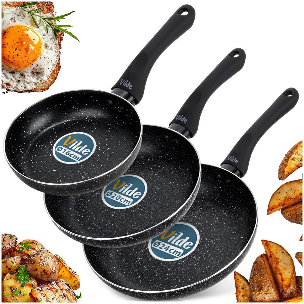 3x GRANITe frying pan for frying stewing pan set VILDE 16 20 24 cm