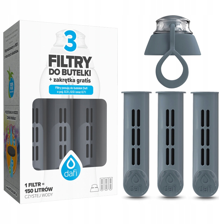3x SOFT and SOLID bottle filter from DAFI grey