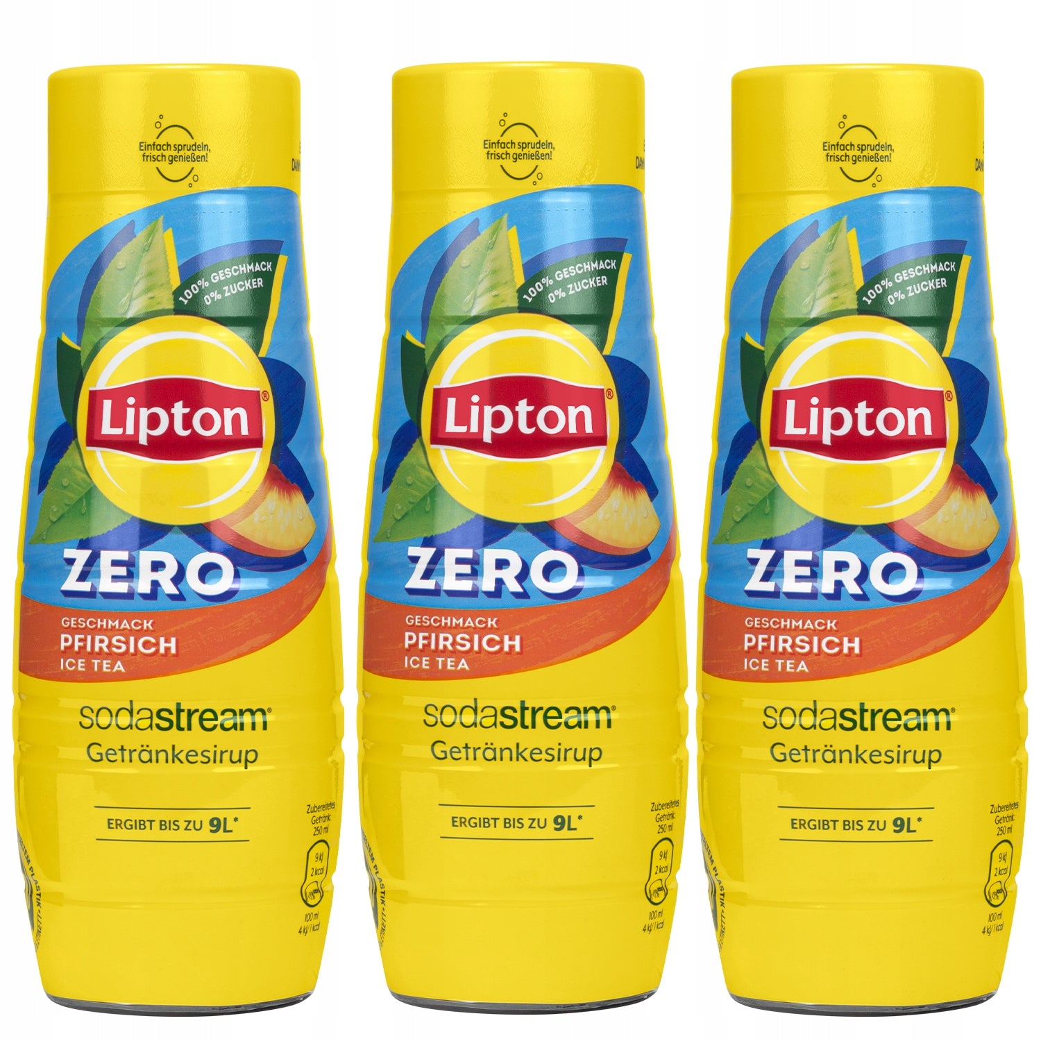 3x SYRUP SODASTREAM LIPTON ICE TEA PEACH ZERO 440 ml FOR SATURATOR
