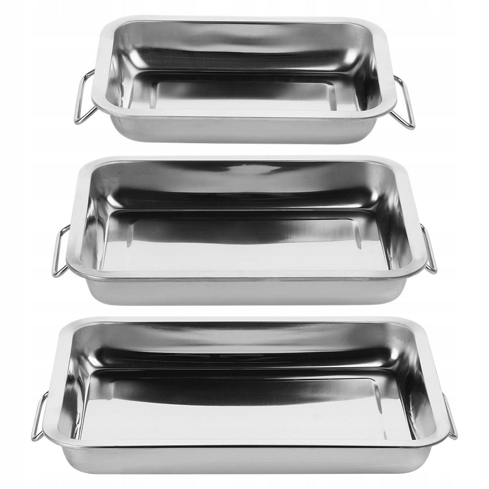 3x pan steel pan baking sheet fish meat oven cake Brand no brand