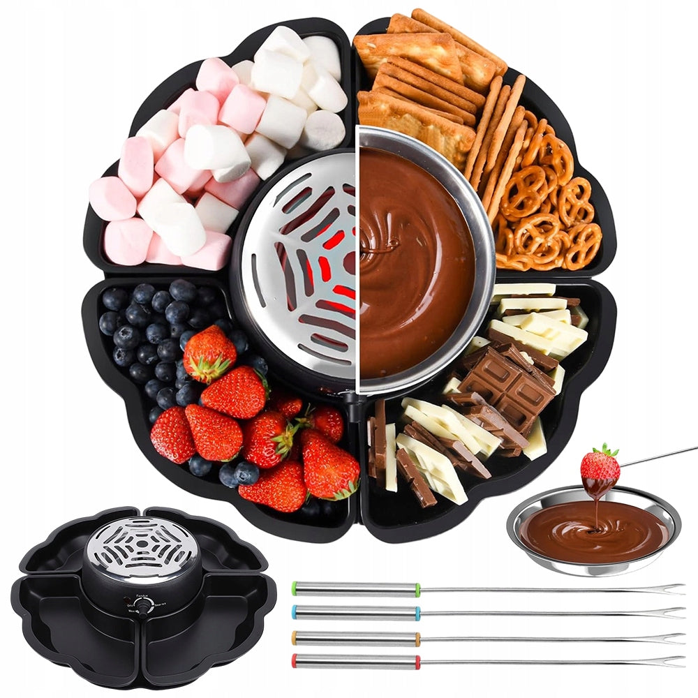 4 Adjustable Electric Fondue Forks for Chocolate and Cheese, Black