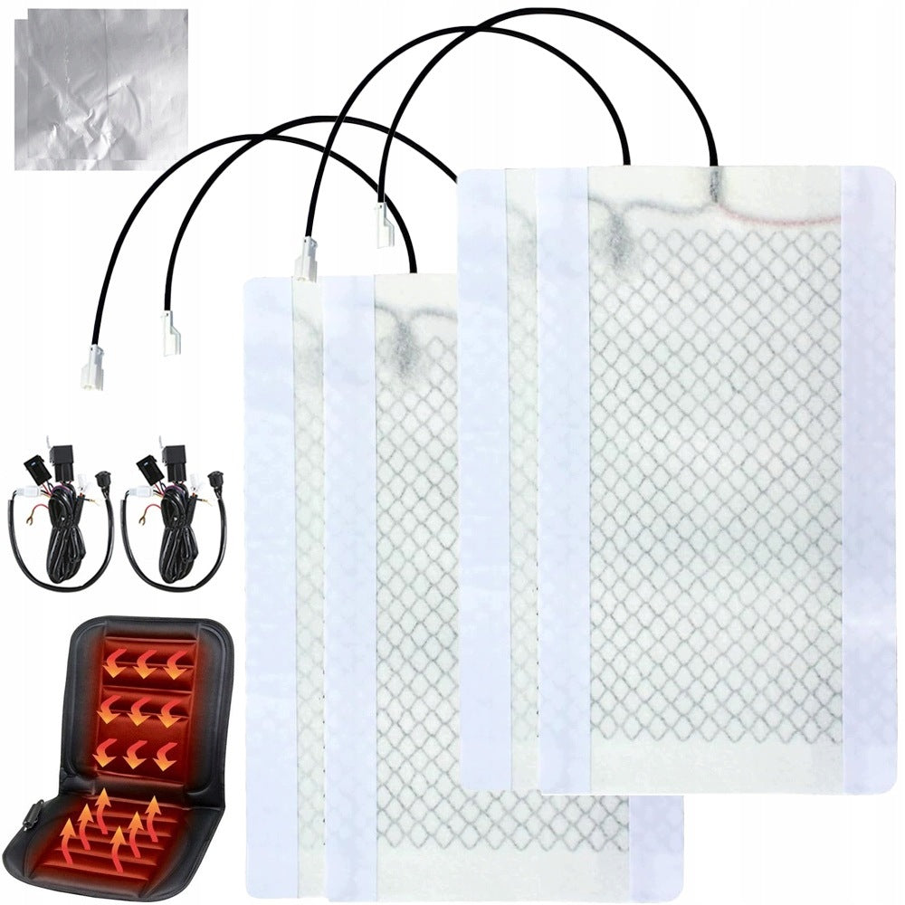 4 CAR HEATING MATS MAT CARBON FIBER HEATING UNDER UPHOLSTERY SET Brand no brand