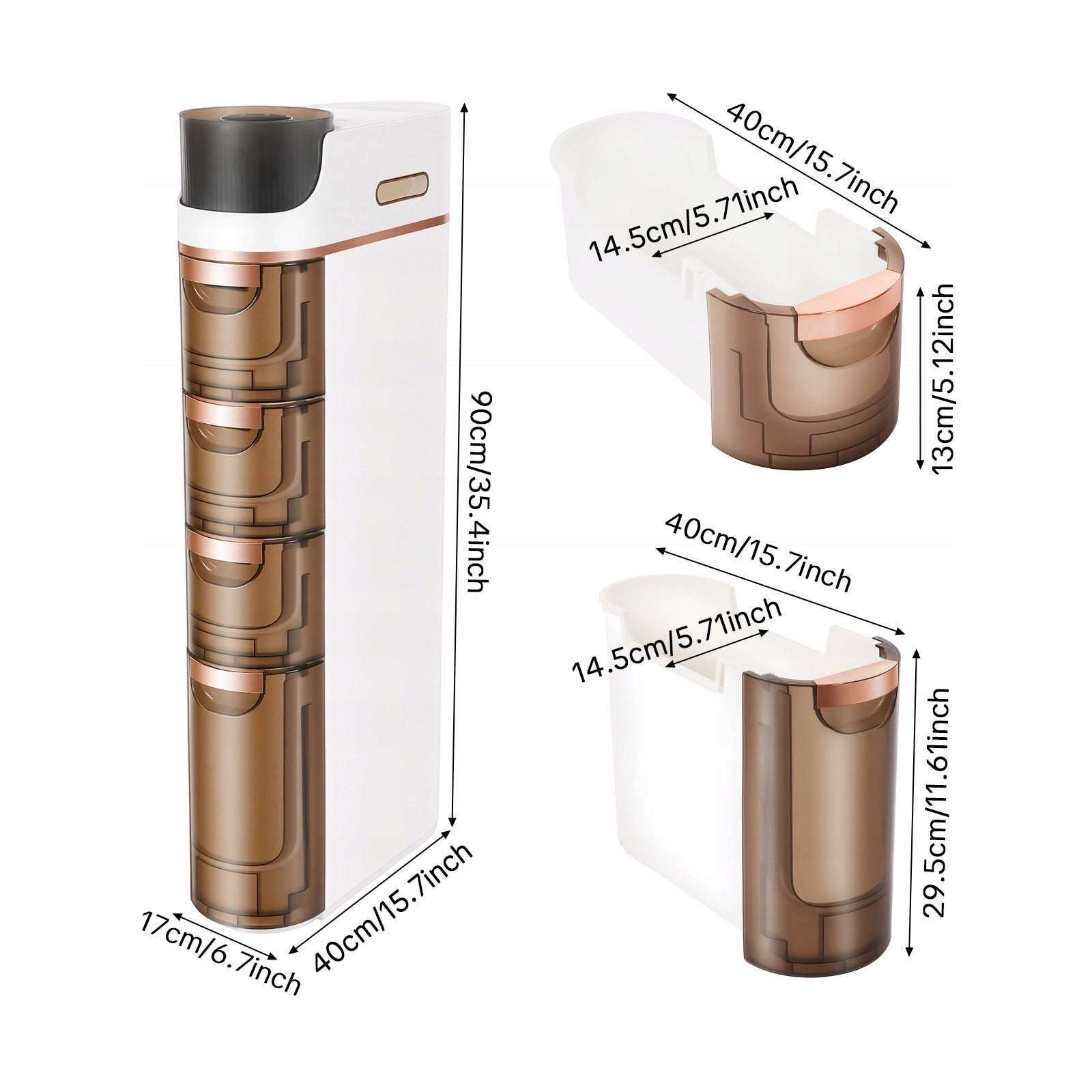 4-DRAWER MOBILE BATHROOM NARROW STORAGE CART 90×17×40CM Manufacturer code 720JJTKJD