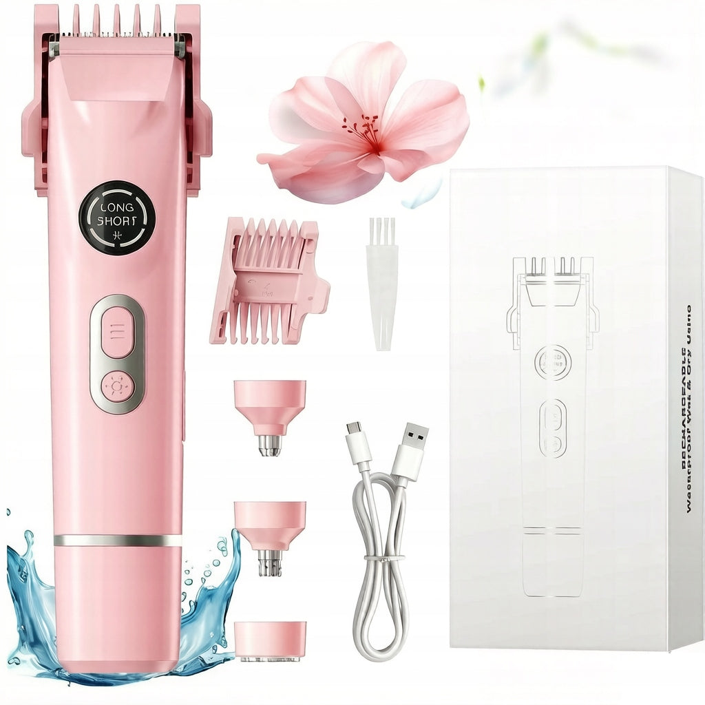 4-IN-1 LED ELECTRIC EPILATOR, INTIMATE AREA TRIMMER WITH DISPLAY