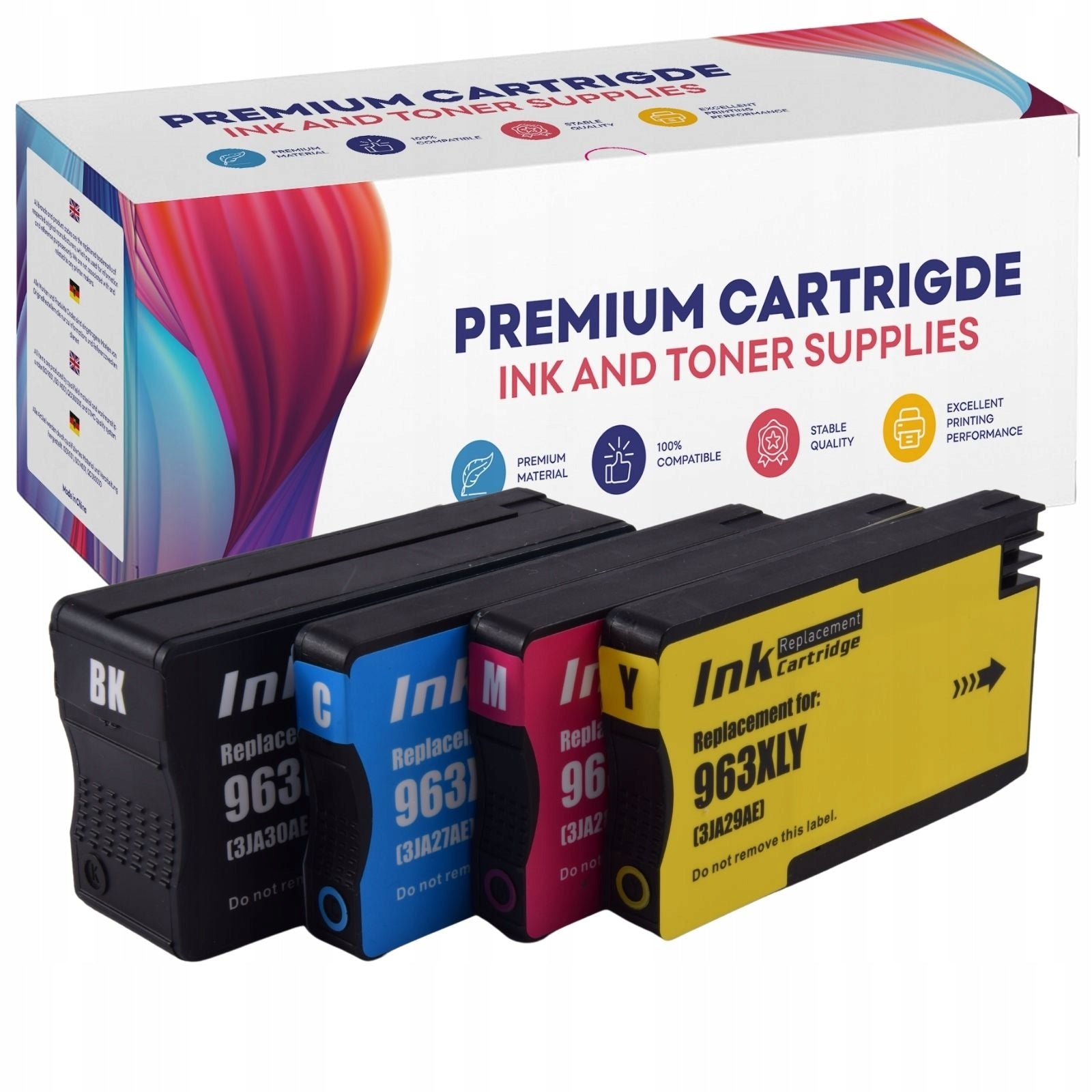 4 Ink cartridges for HP 963XL OfficeJet Pro 9010 9012 9013