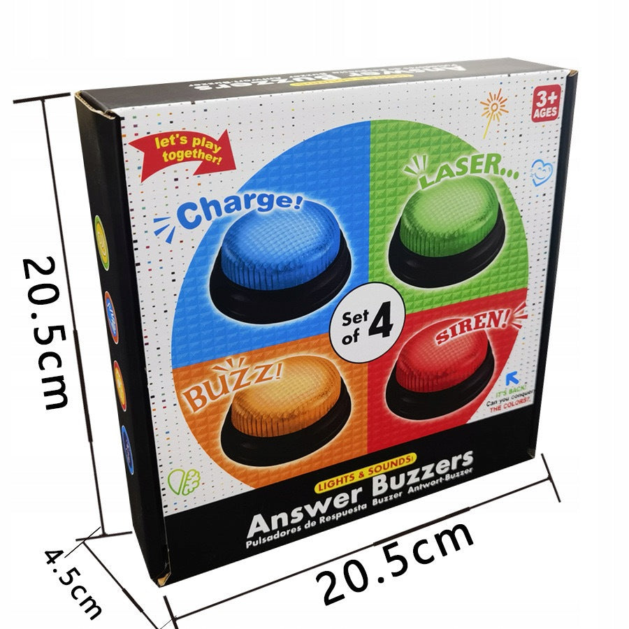 4 PCS BUZZER WITH LIGHTS AND SOUND, RESPOND BUZZER LIGHT AND SOUND Kind other