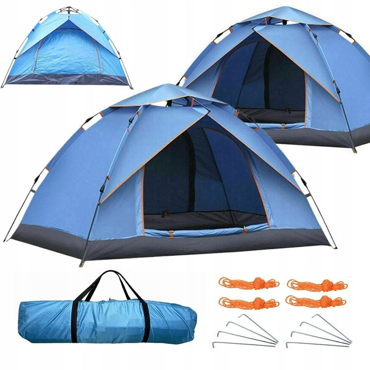 4-PERSON AUTOMATIC CAMPING TENT WITH TARPAULIN FOR THE BEACH 200x200x135cm
