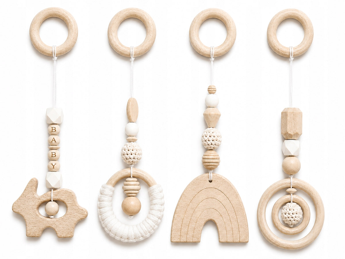 4 Pendants Set Educational Stand Gymnastic Baby Gym Different Colors!