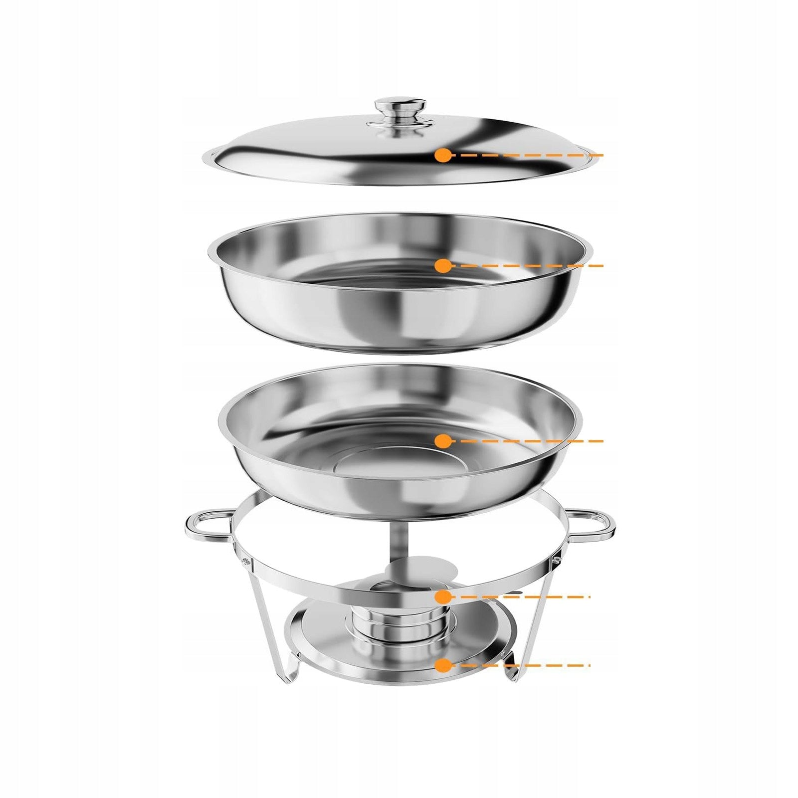 4 Piece 5QT Stainless Steel Chafing Dish Set Food Warmers for Buffets Manufacturer code CD-4P-1
