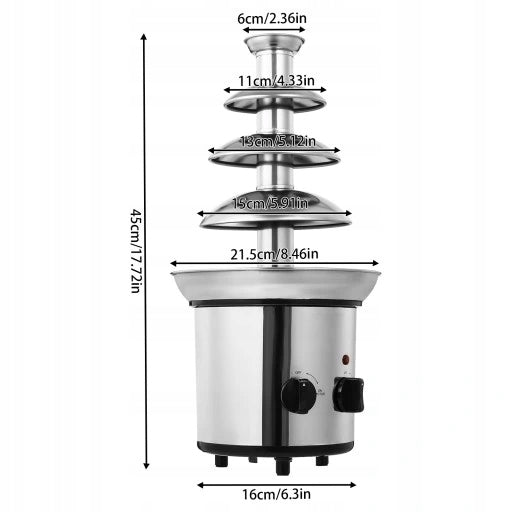 4-Tier 1.8L Stainless Steel Chocolate Fountain Professional Packaging status original