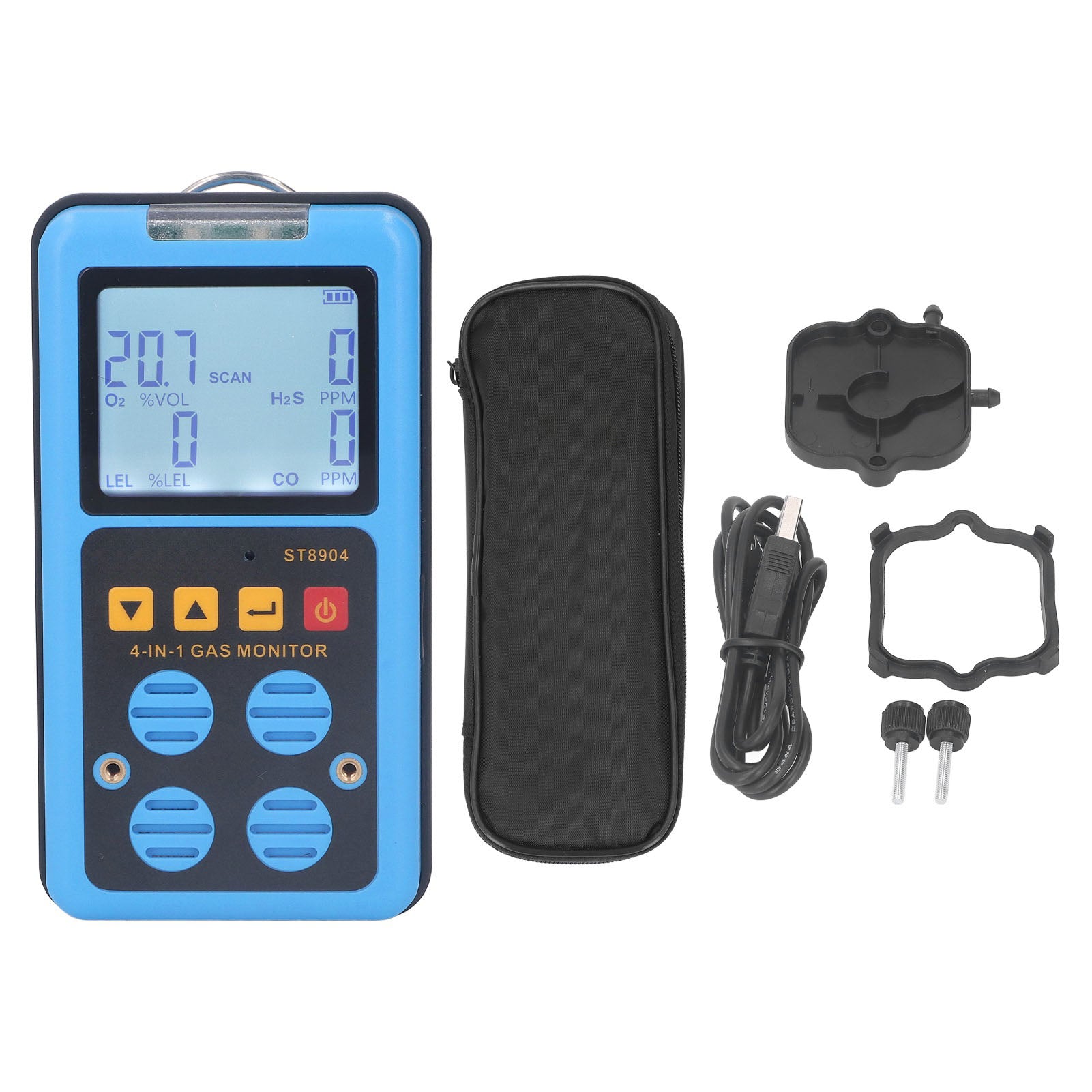 4 in 1 CO H2S O2 LEL Gas Monitor Accurate Measurement Power supply mains