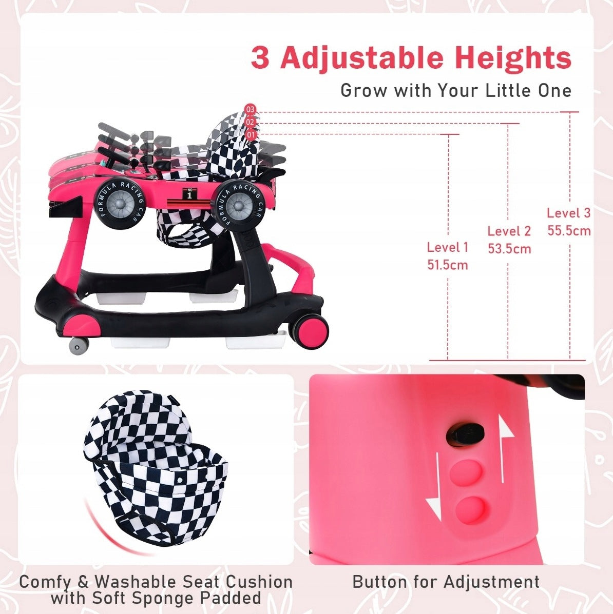 4-in-1 Walker Ride-On with Adjustable Height Manufacturer code BC10021TS