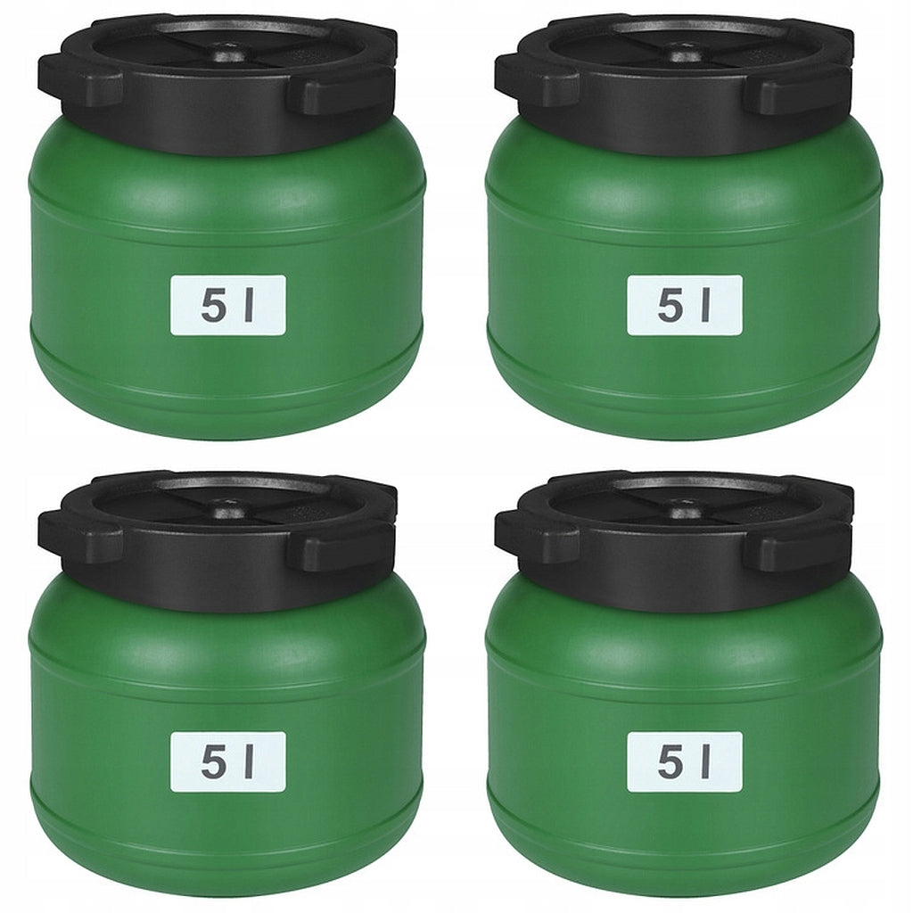 4 pcs F&R PLASTIC BARREL 5L SCREW-ON FOR RAINWATER AND STORAGE