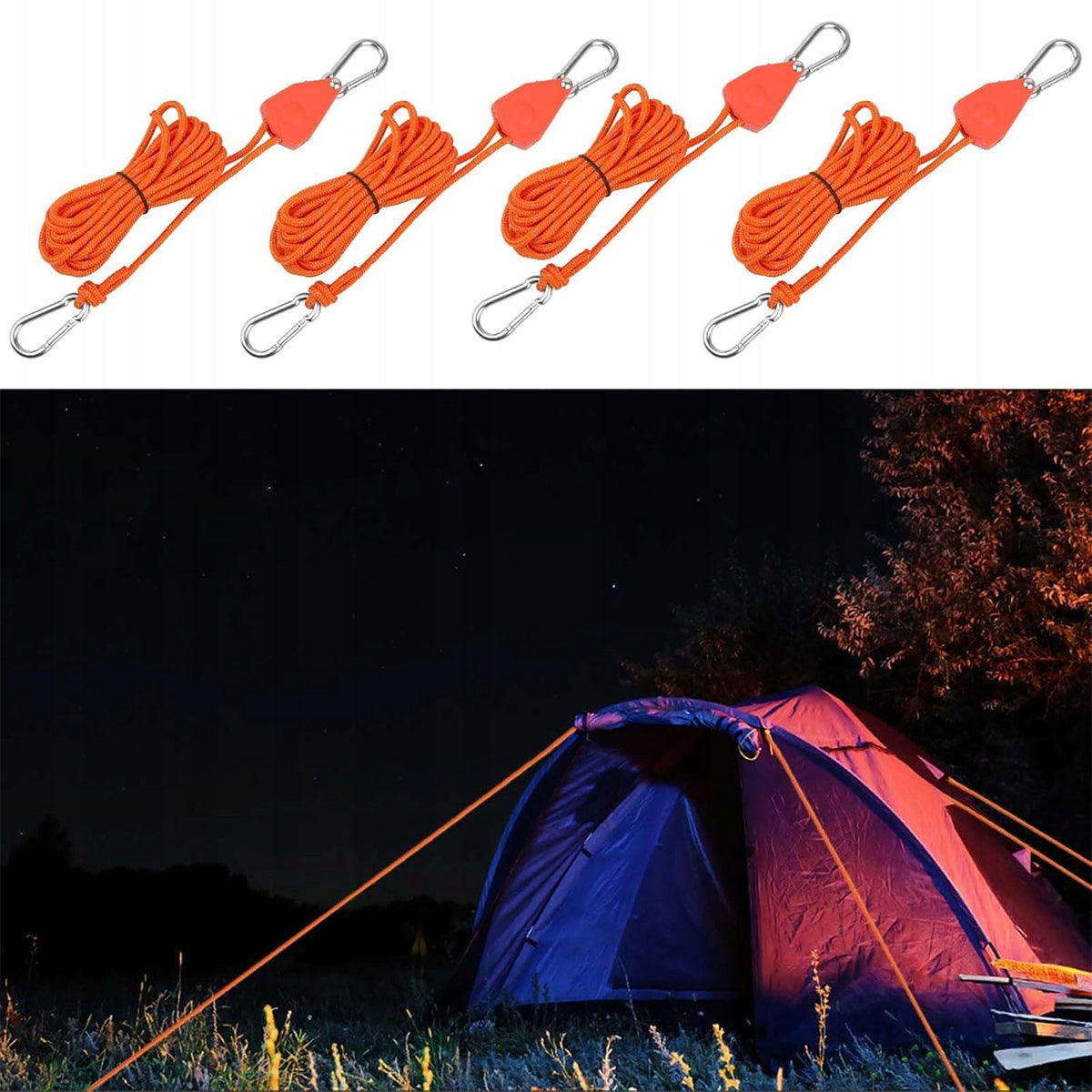 4 x tension cord with rope tensioner, 4 m ratchet hanger, adjustable Manufacturer code 4069443189822