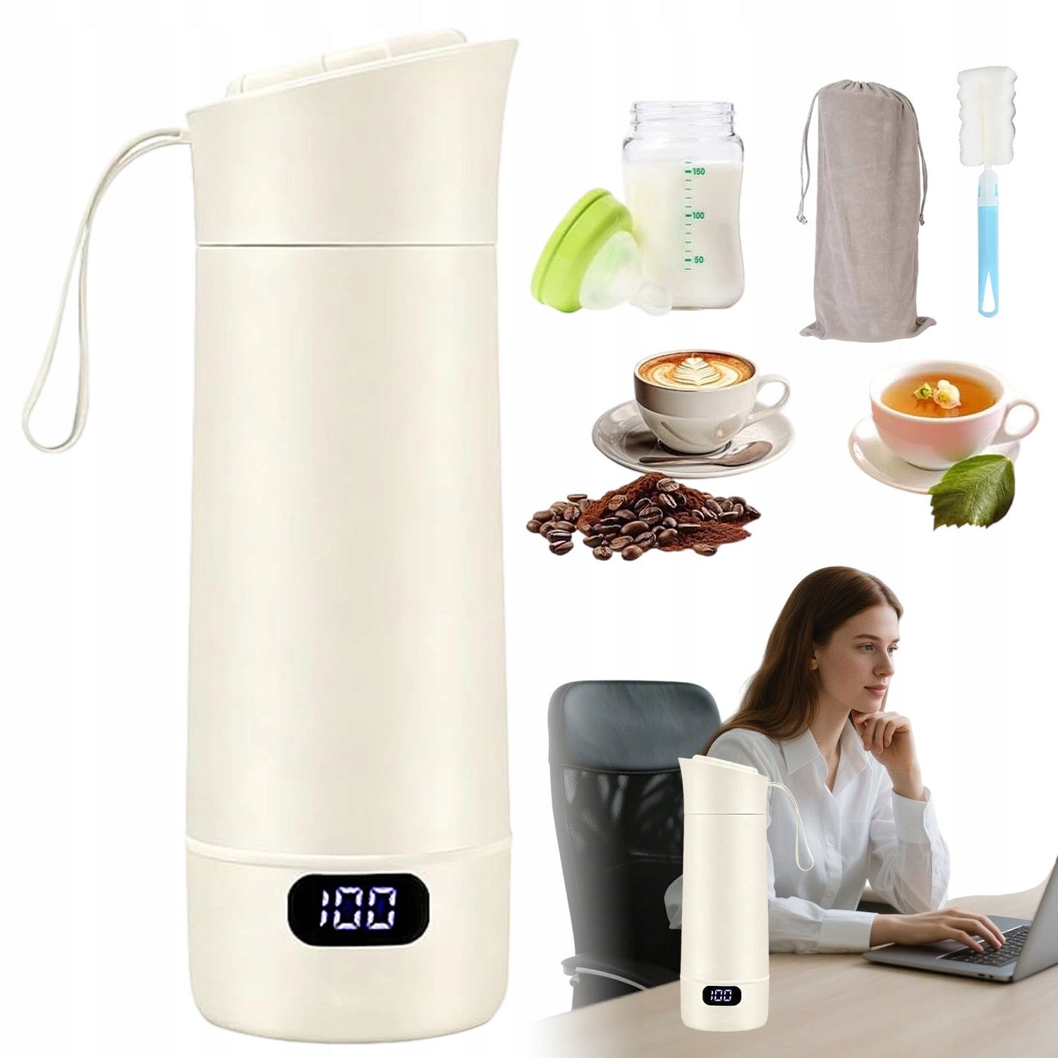 400ML ELECTRIC PORTABLE MUG WITH TEMPERATURE CONTROL AUTO MODES