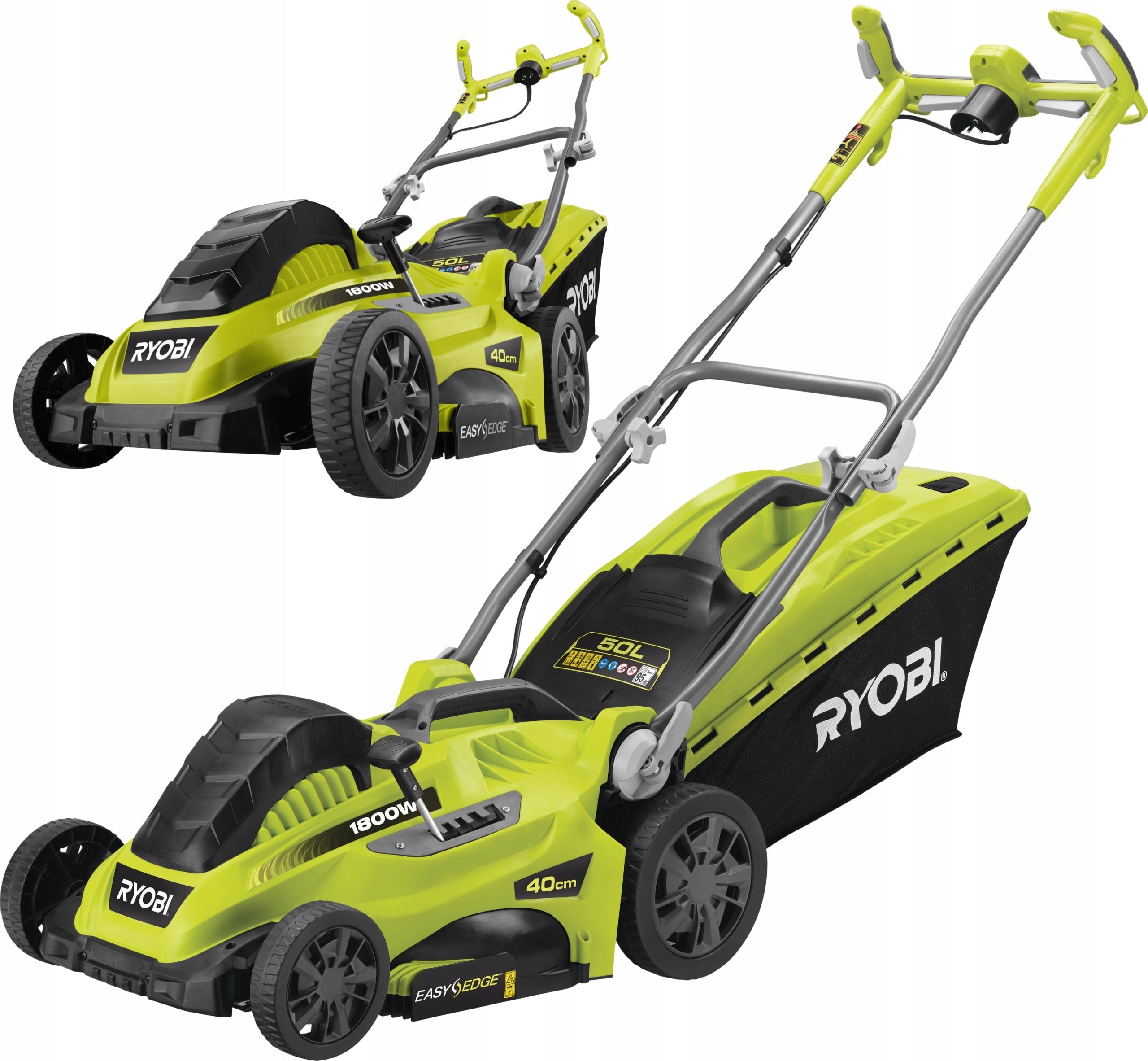 40CM 1800W ELECTRIC LAWN MOWER BASKET 50L RLM18E40H RYOBI
