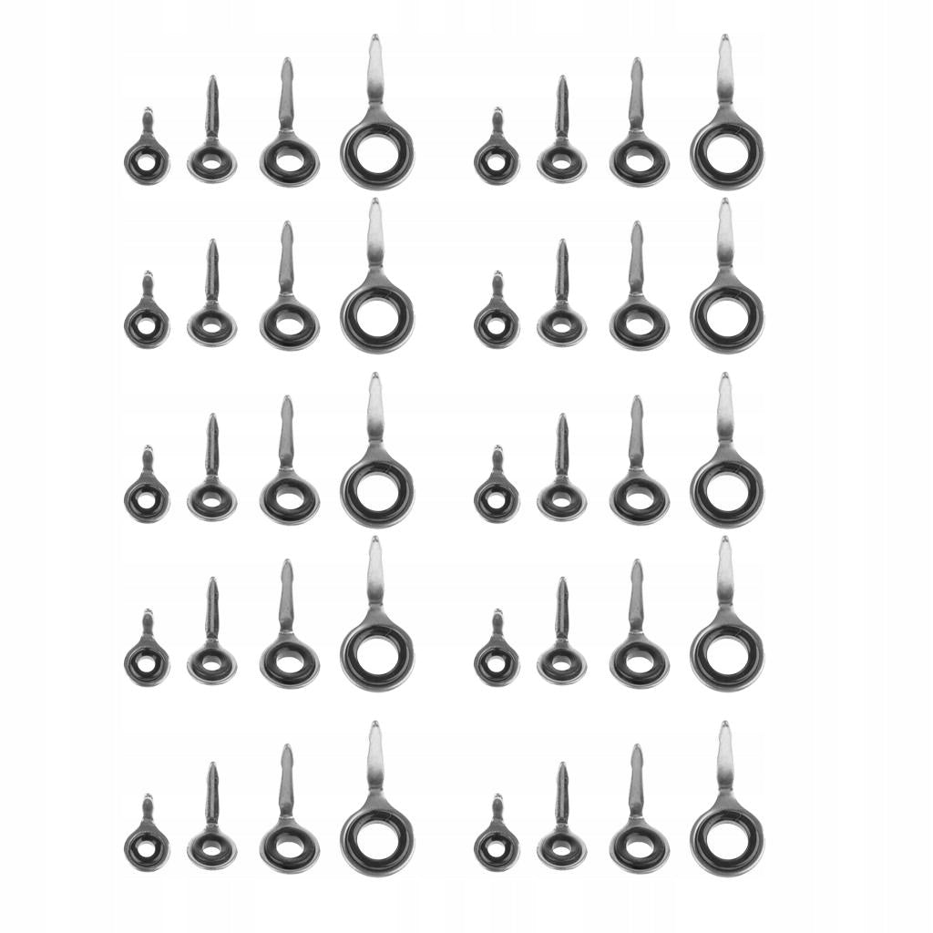 40Pcs Stainless Steel Fishing Rod Guides Eye Raft Single Leg Guides Packaging status no packaging