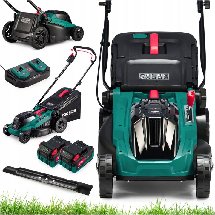 40V CORDLESS MOWER POWERFUL 38CM FOR GRASS TWO 8AH BATTERIES + CHARGER