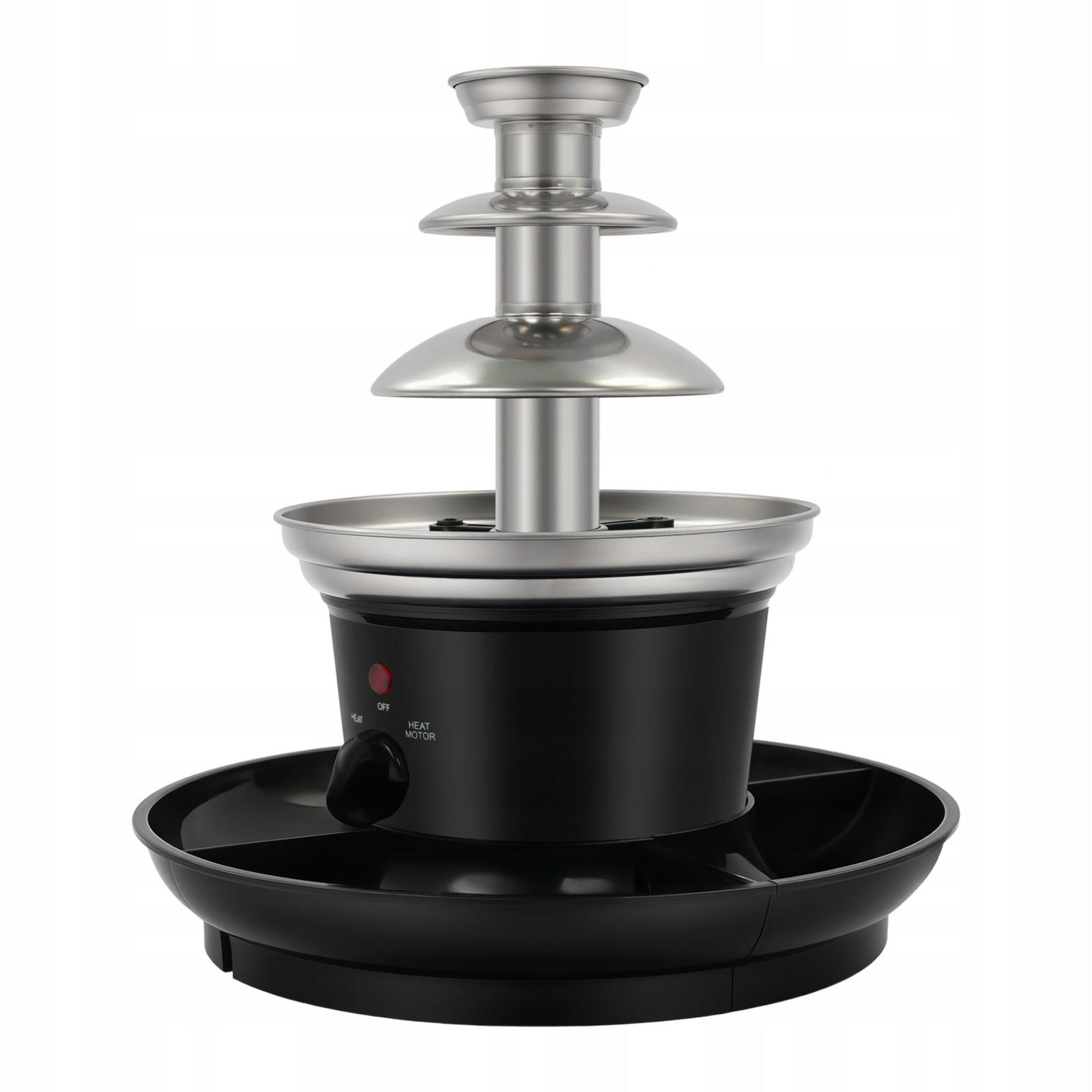 40W 1lb 3-Tier Chocolate Fondue Fountain 430 Stainless Steel for Party