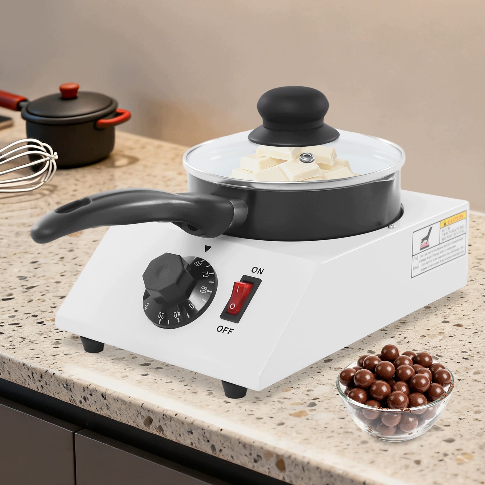 40W ELECTRIC CHOCOLATE MELTING POT Packaging status original