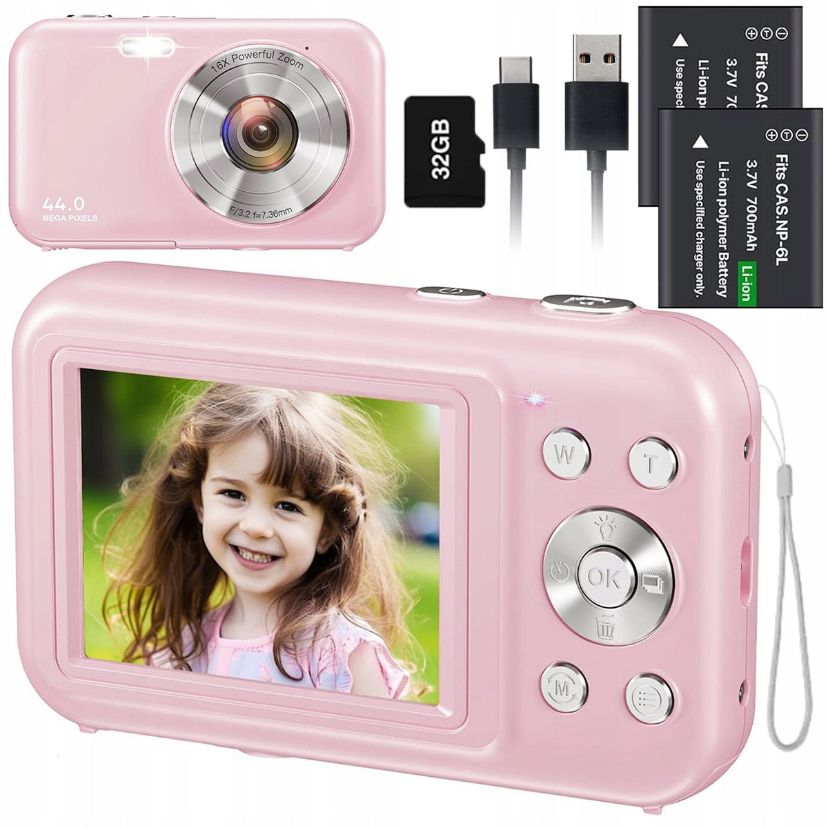 44 MP 1080P ZOOM 16X DIGITAL CAMERA + 32GB SD CARD FREEBIE