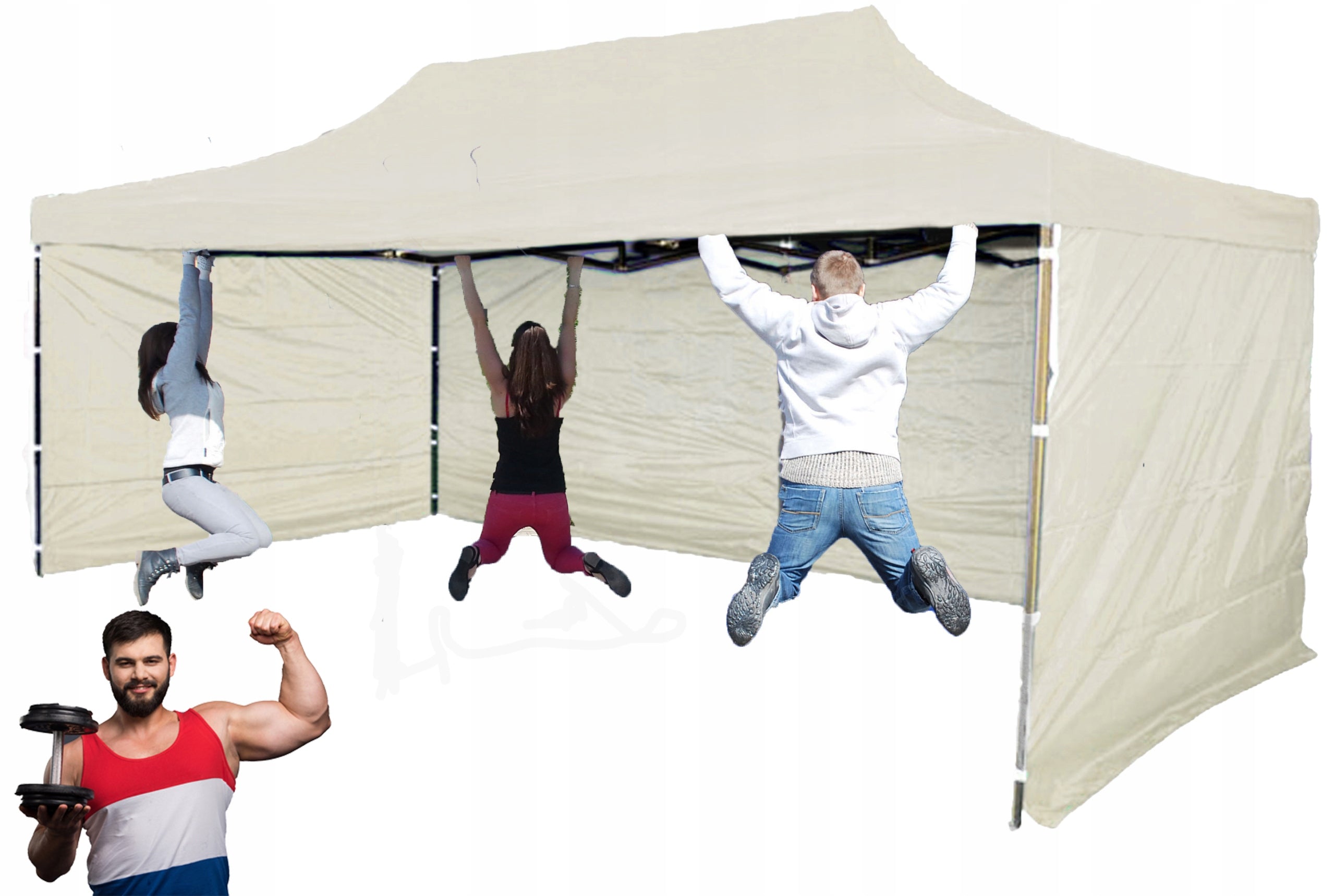 44KG EXTRA POWER 3x4,5 GARDEN TENT COMMERCIAL PAVILION EXPRESS UNFOLDED Manufacturer code Namiot 3x4,5Extra Zielony