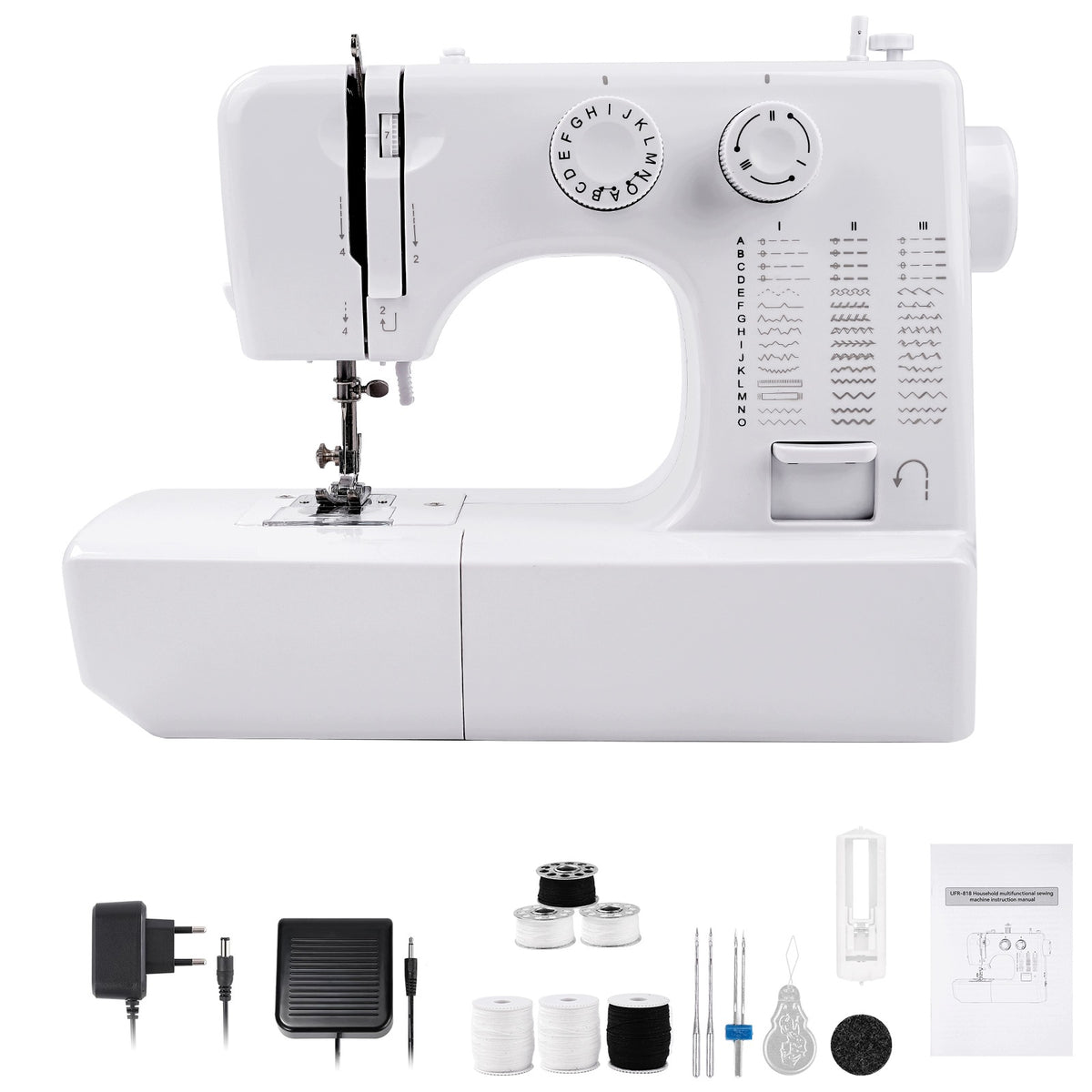 45 Stitches Electric Double Thread Sewing Machine with Sewing Kit