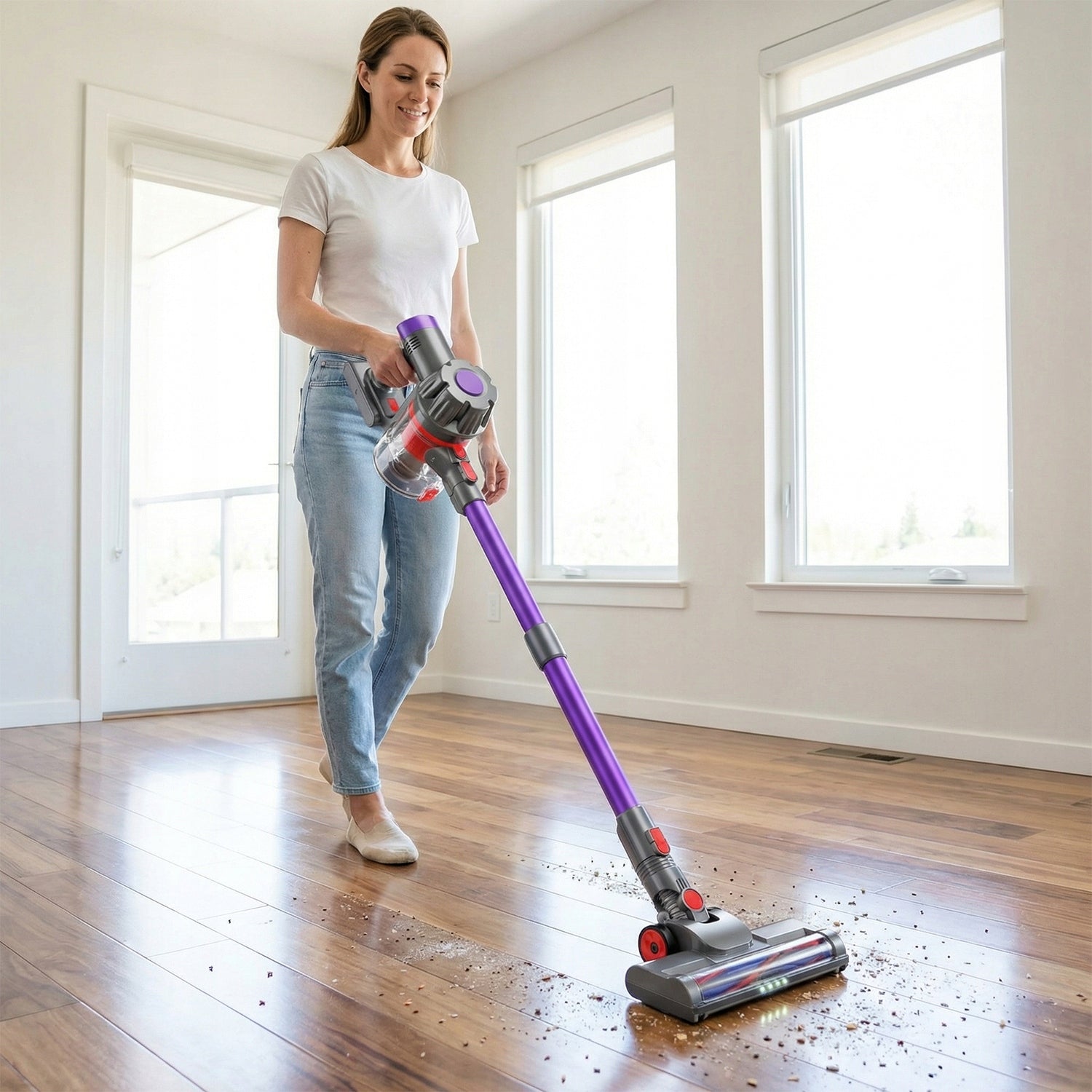 450W CORDLESS UPRIGHT HANDHELD VACUUM CLEANER WITH LED DISPLAY Model Bezprzewodowy odkurzacz pionowy