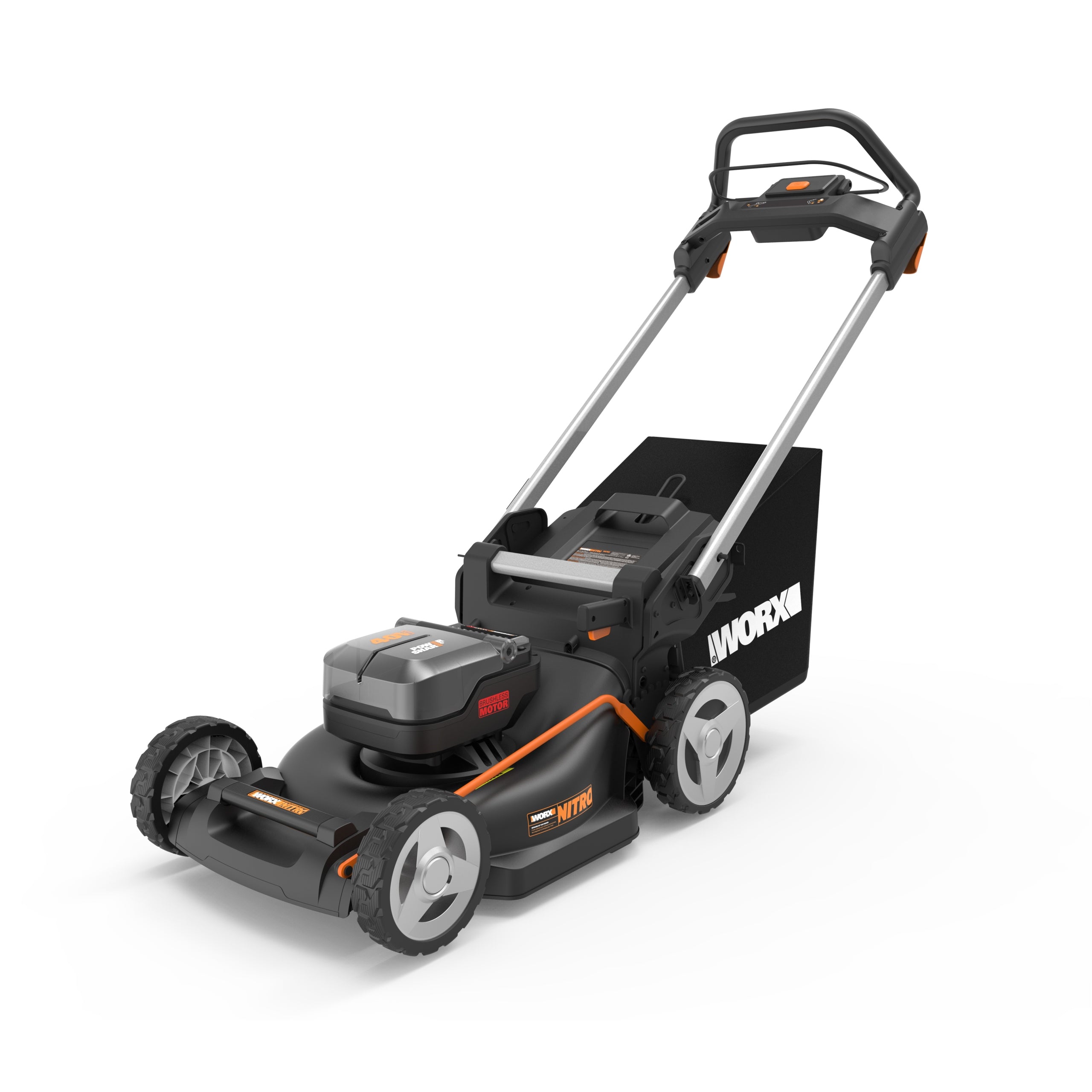 46CM BRUSHLESS CORDLESS LAWN MOWER FOR GRASS WORX WG748E NITRO 2x 4AH Brand Worx