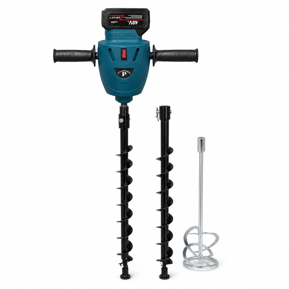 48V CORDLESS GROUND DRILLING RIG 2 BATTERIES 2 DRILLS + STIRRER Packaging status original