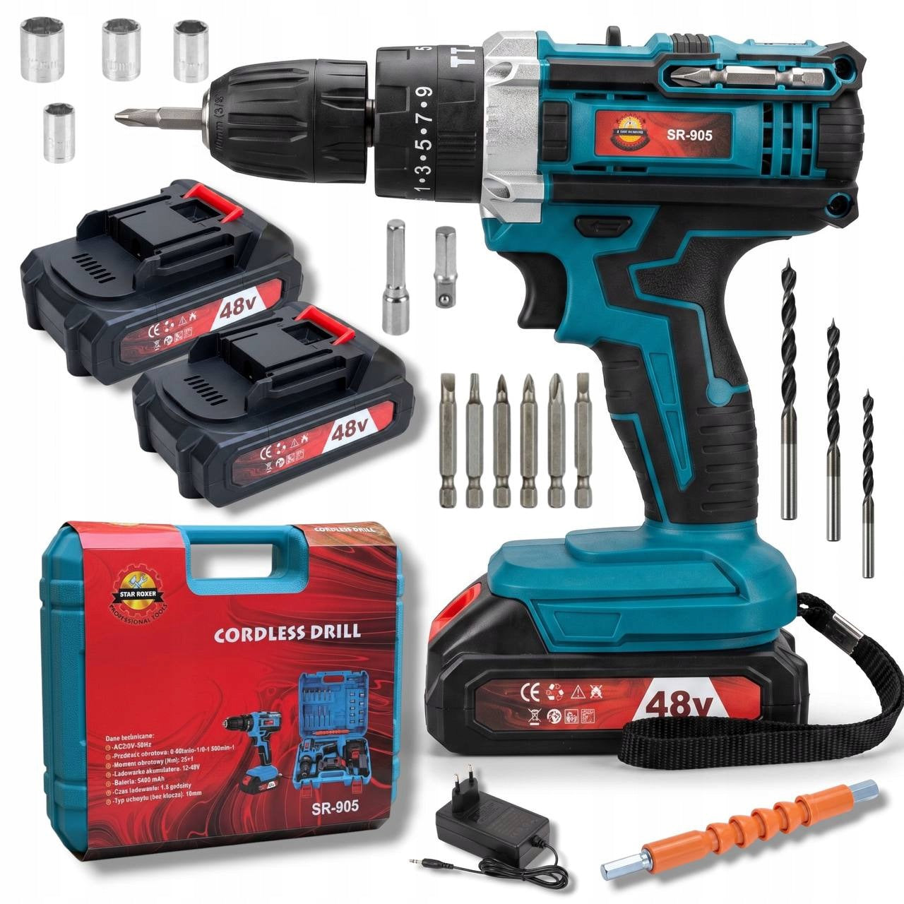 48VF Impact Cordless Screwdriver-Driller, 2 Batteries 5400 mAh