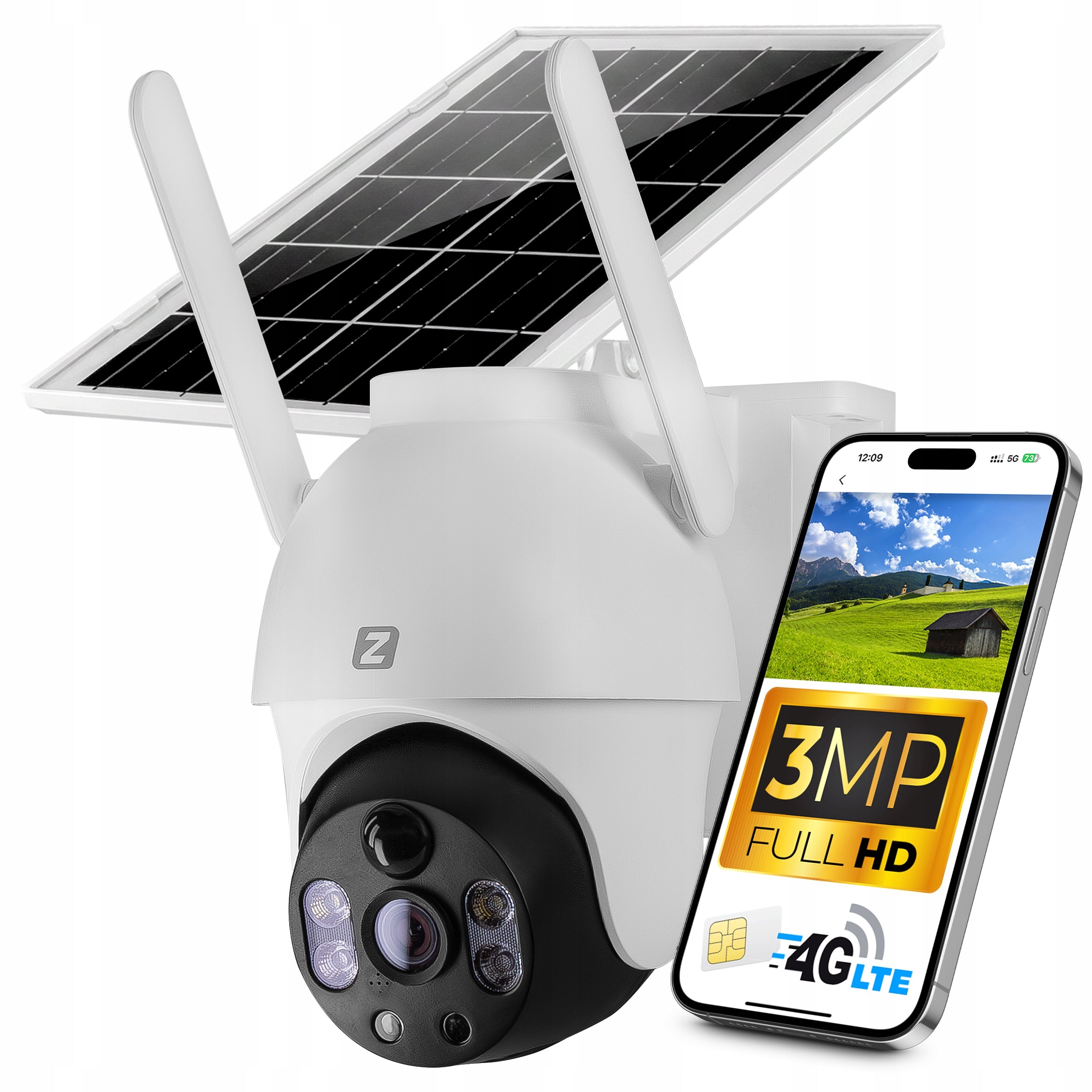 4G 3MPx OUTDOOR SOLAR SIM CARD SWIVEL CAMERA