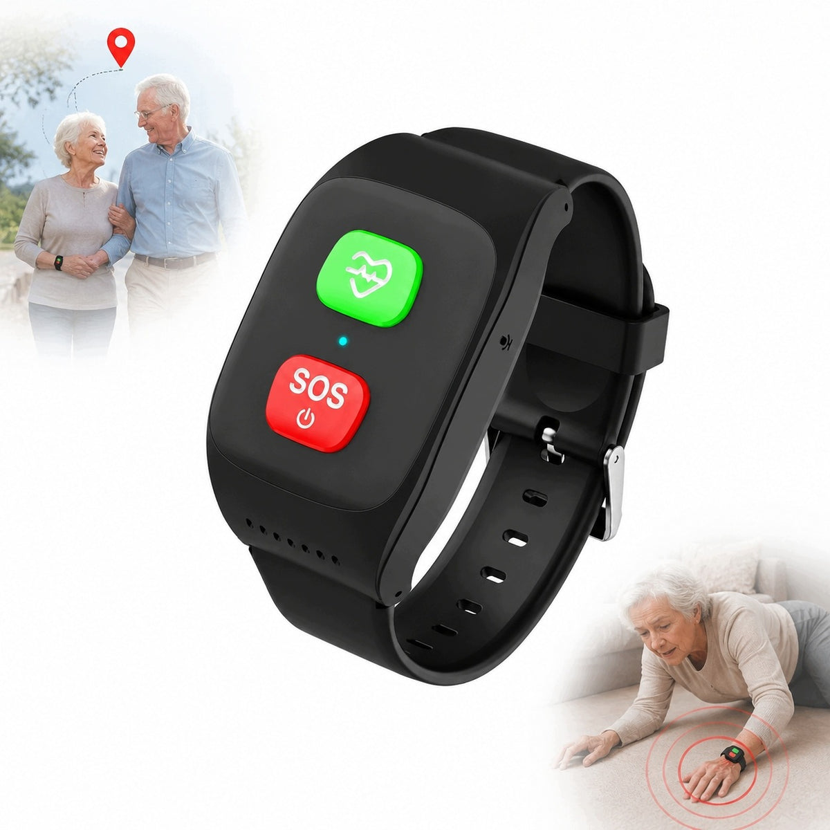 4G GPS WATCH FOR SENIORS WITH SOS BUTTON AND FALL DETECTION