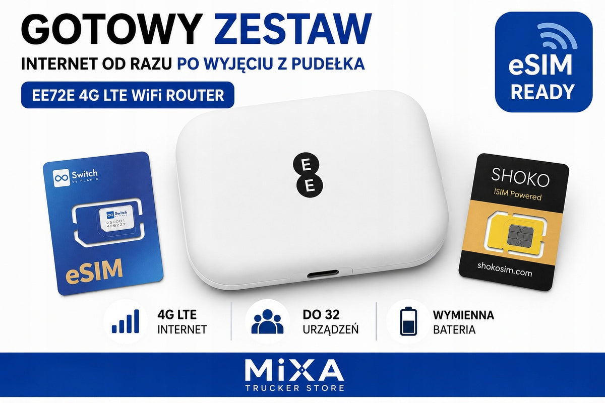 4G LTE EE72E WiFi Router | eSIM + SIM SHOKO Adapter | Ready Set