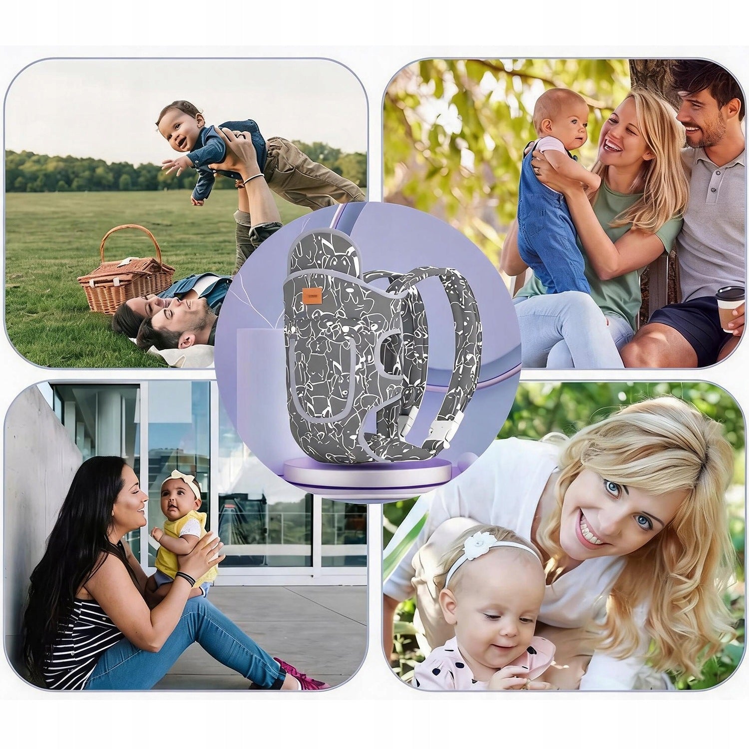 4IN1 BABY CARRIER ERGONOMICS ADJUSTABLE BREATHABLE 4 WAYS TO USE Manufacturer code ERGONOMICZNE NOSIDEŁKO DLA NIEMOWLĄT