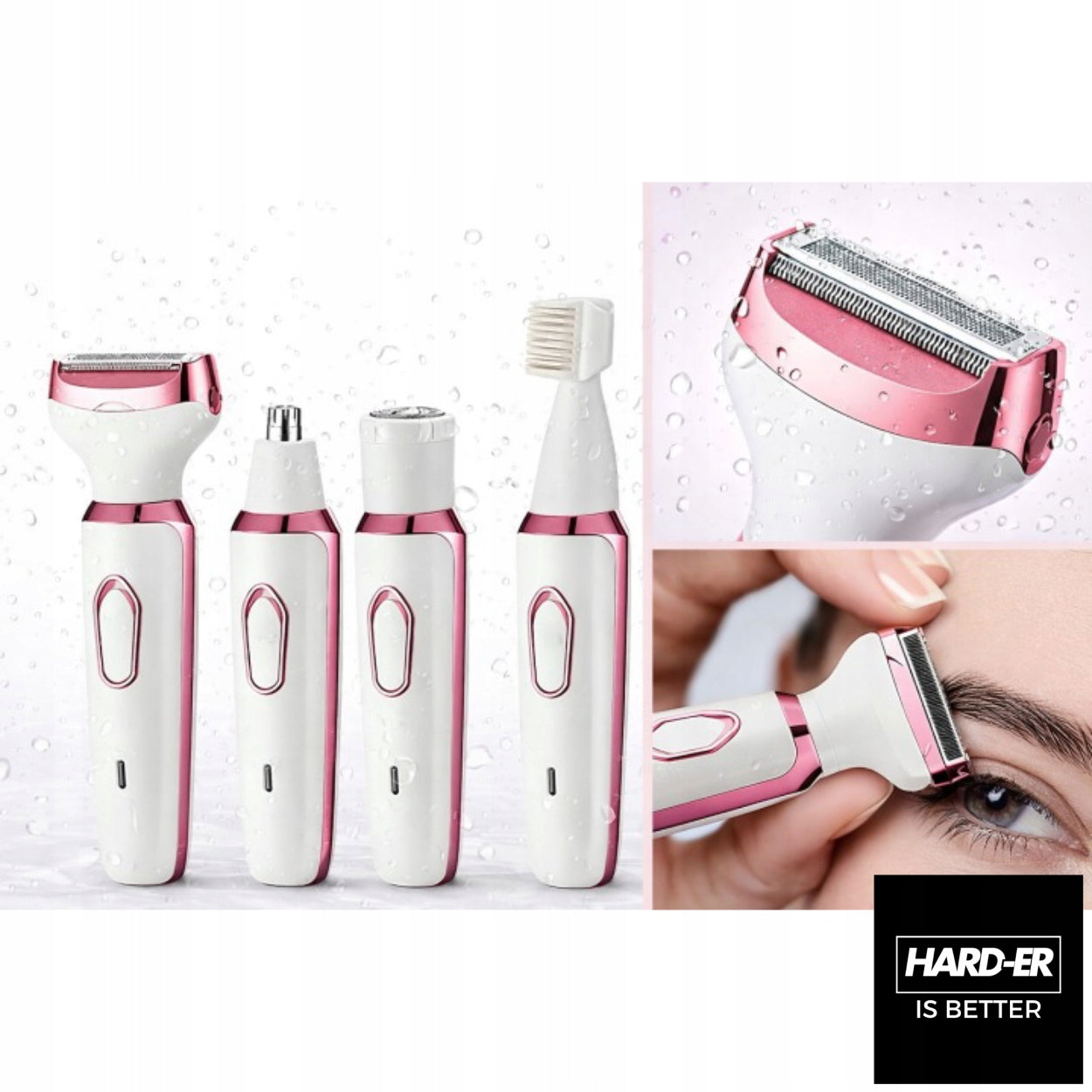 4IN1 WOMEN'S ELECTRIC BODY FACE SHAVER BIKINI AND EYEBROW USB Hard-er Manufacturer code HARD-ER_Depilator_damski