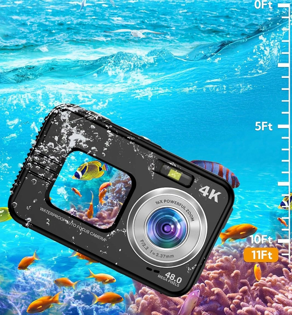 4K 48MP AUTO FOCUS DIGITAL CAMERA WATERPROOF+64G CARD Brand no brand