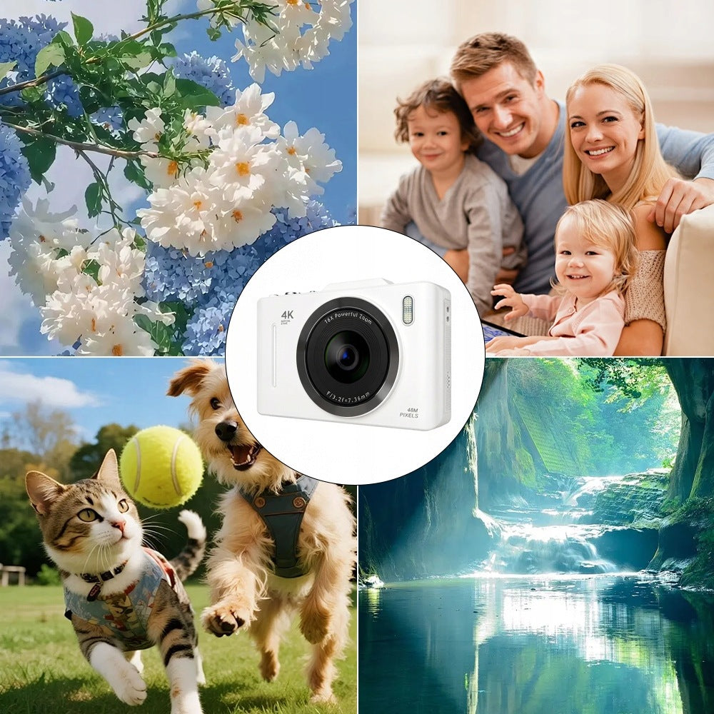 4K 48MP DIGITAL CAMERA MACRO ZOOM MODE 16X LIGHTWEIGHT COMPACT WITH 32GB CARD Kid's age 12+ years