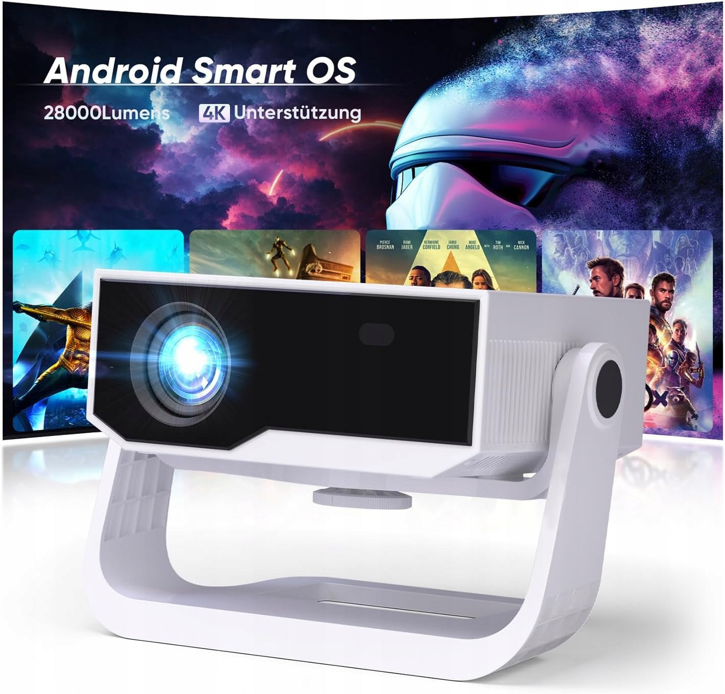 4K Android 11 WIFI 6 Bluetooth 400ANSI Full HD Smart LED Projector