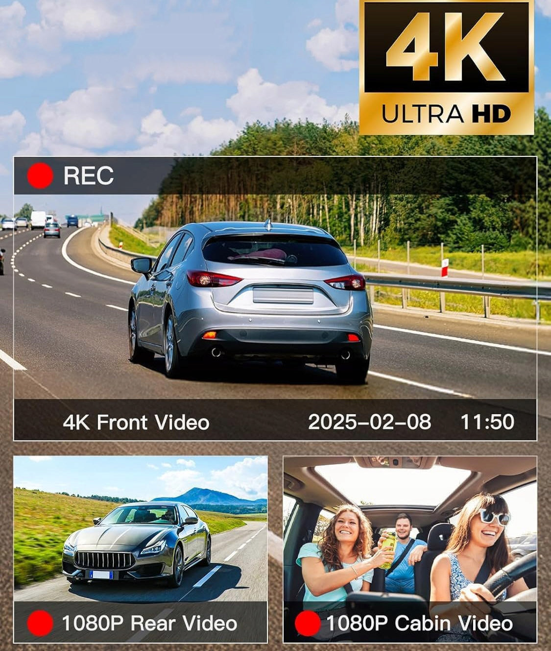 4K ULTRA HD VIDEO RECORDER CAR CAMERA GPS WIFI REVERSING CAMERA Brand no brand