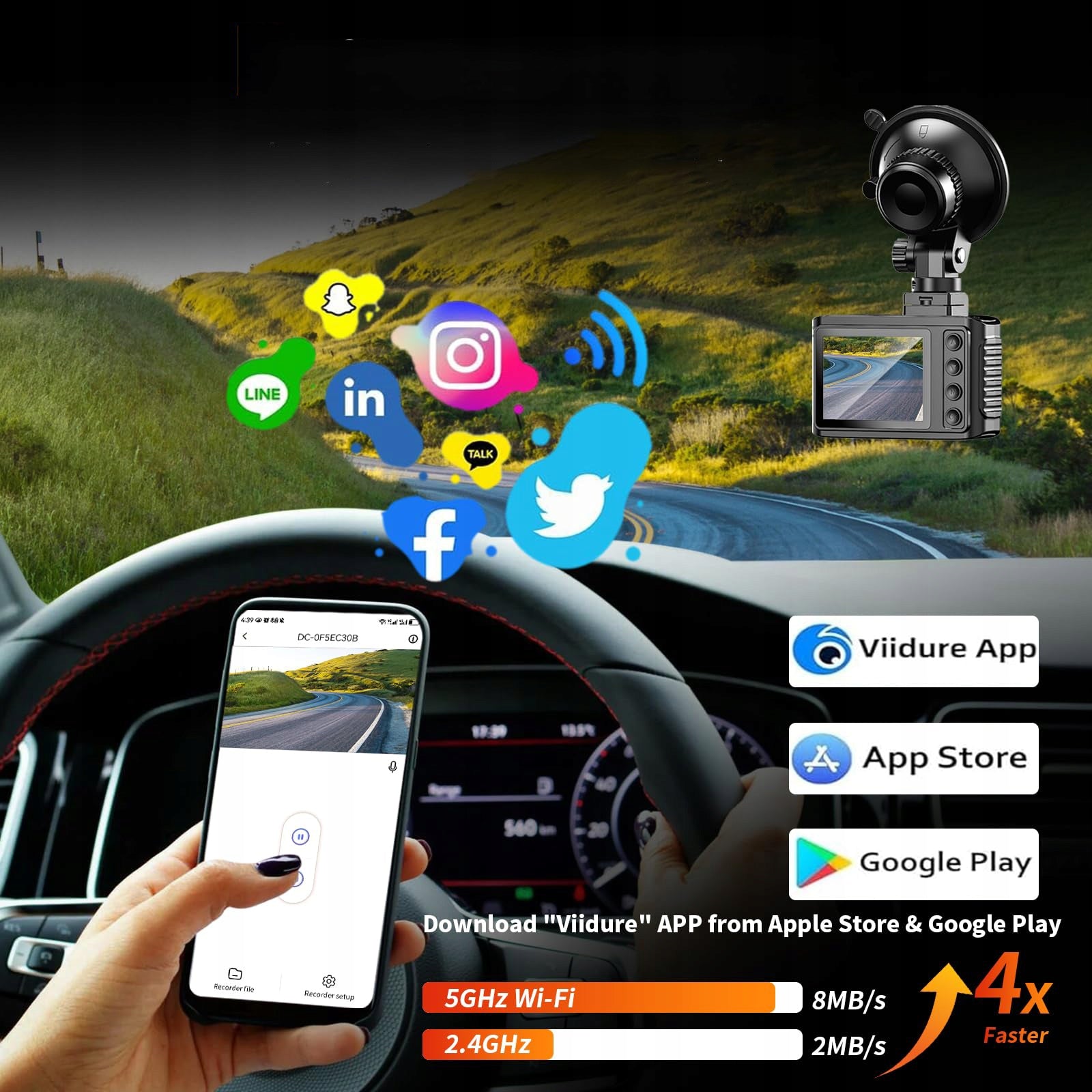 4K ULTRA HD VIDEO RECORDER CAR CAMERA WIFI REVERSING CAMERA Brand no brand