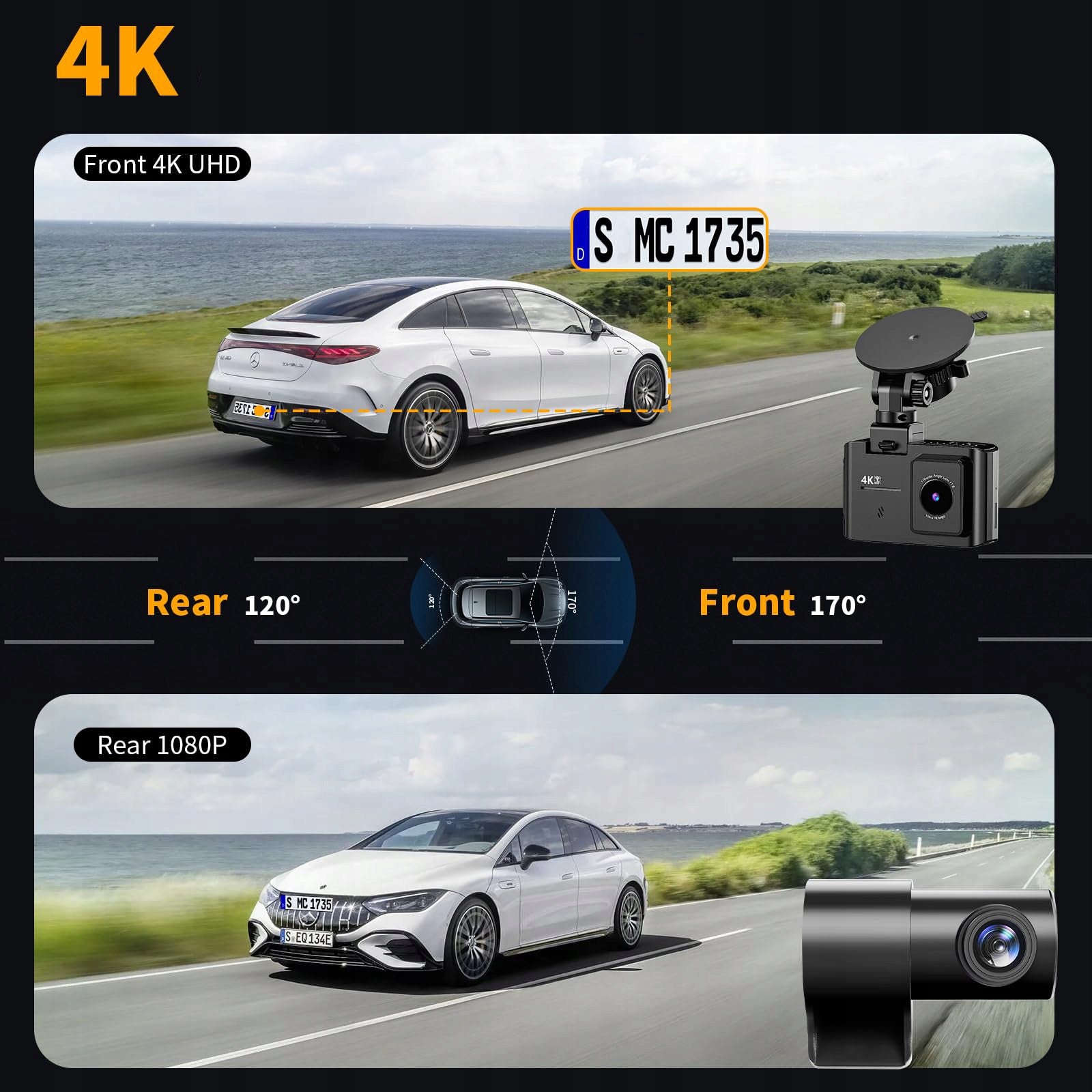 4K ULTRA HD VIDEO RECORDER CAR CAMERA WIFI REVERSING CAMERA Manufacturer code 2762025.1510