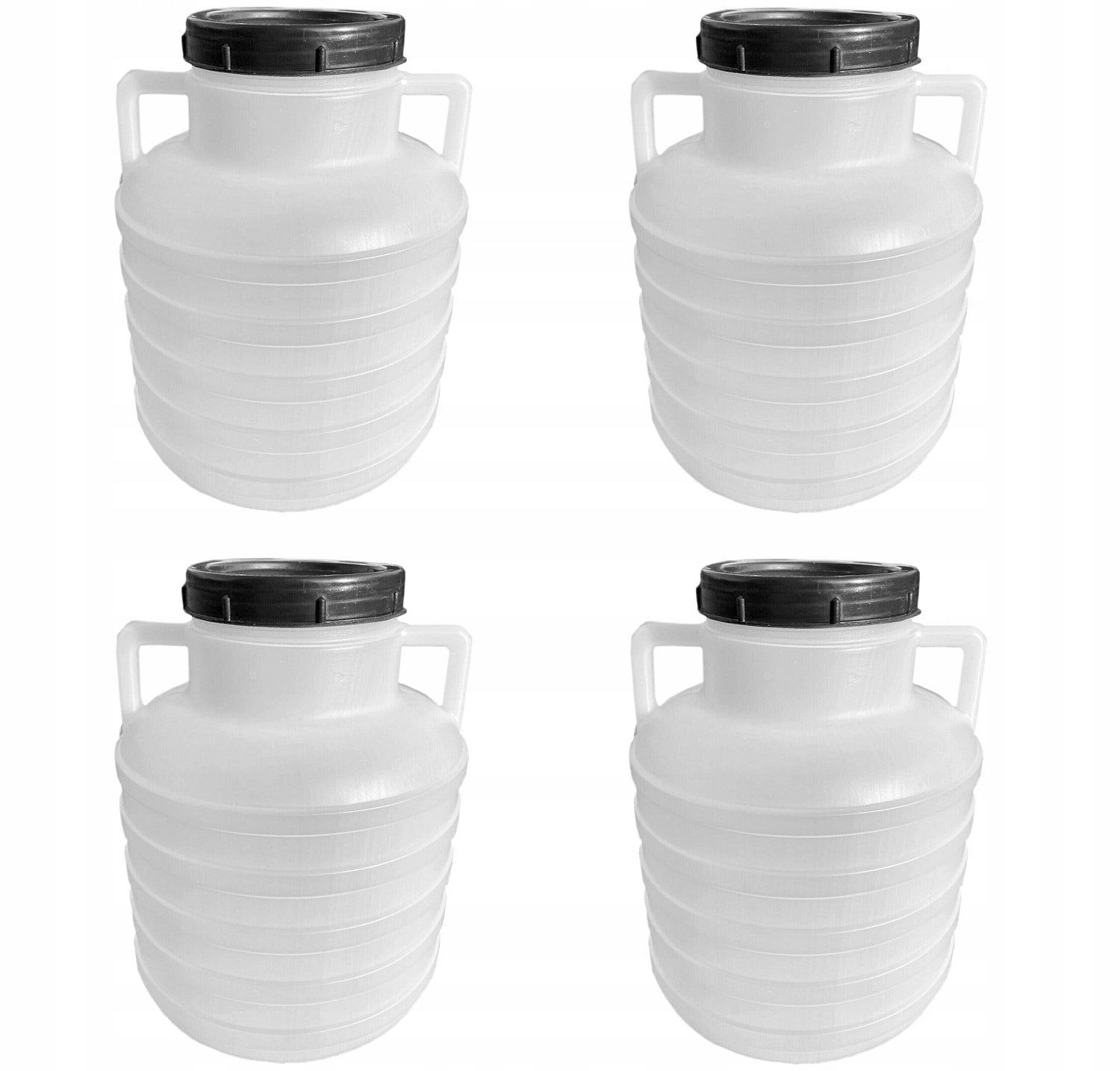 4PCS F&R PLASTIC BARREL 5L FOR PICKLING CABBAGE FOR WATER HANDLES WHITE