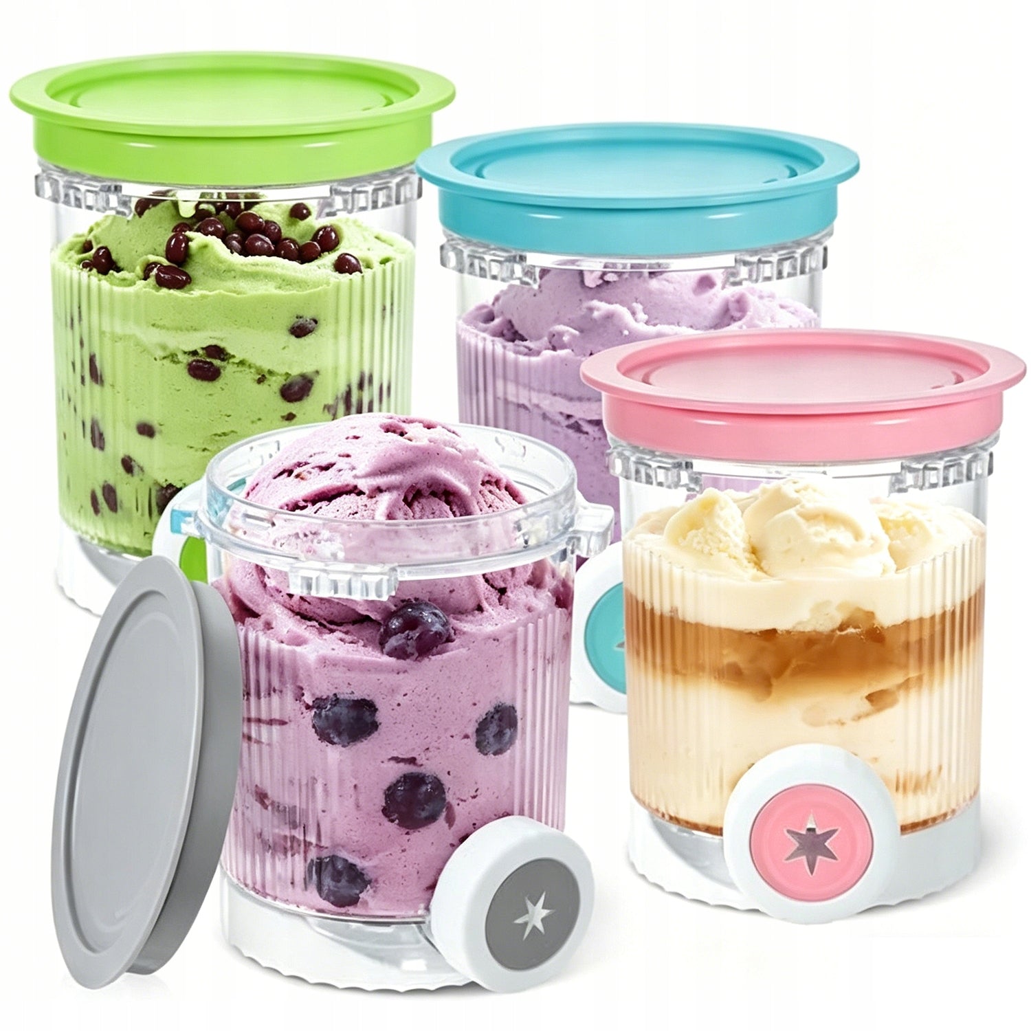 4PCS SET ICE CREAM CONTAINERS NINJA CREAMI SWIRL NC700 NC701