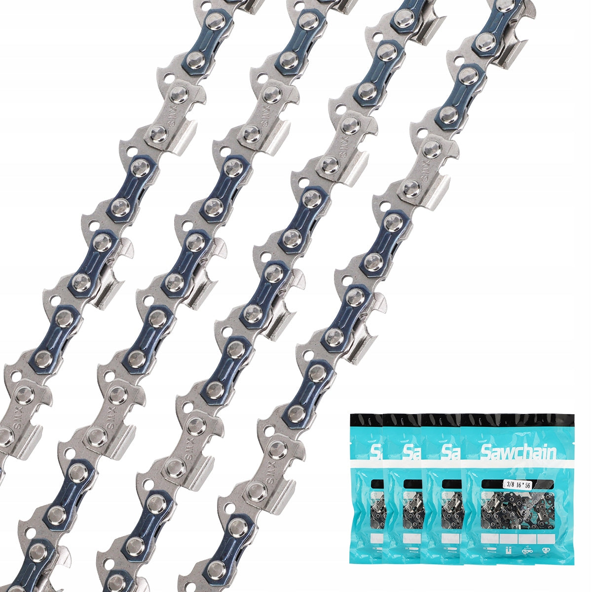 4Pcs CUTTING CHAIN FOR SAW 40cm 1,3mm 3/8" 56 LINKS FOR MAK-ITA