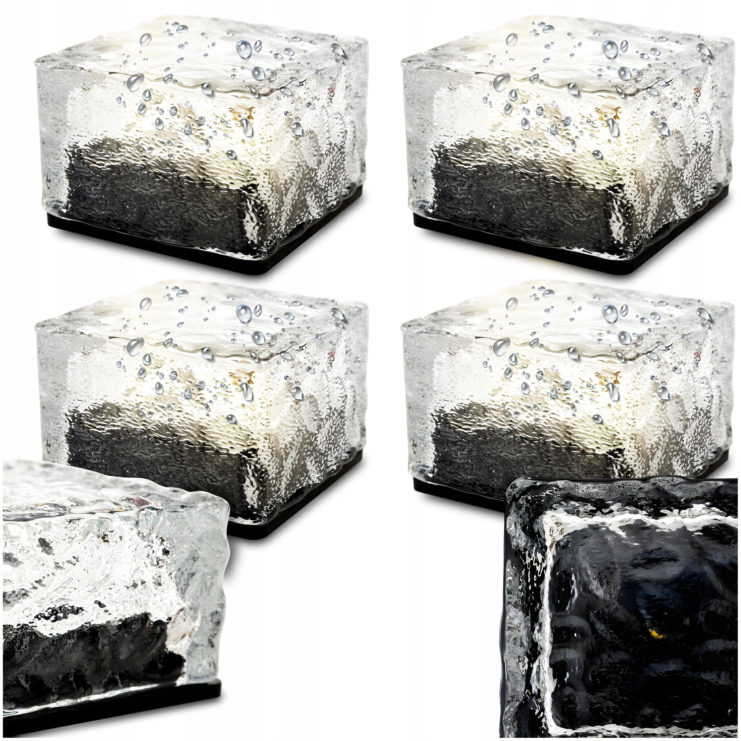 4X SOLAR INRUN LAMP GROUND ICE CUBE GARDEN INRUN LIGHTS