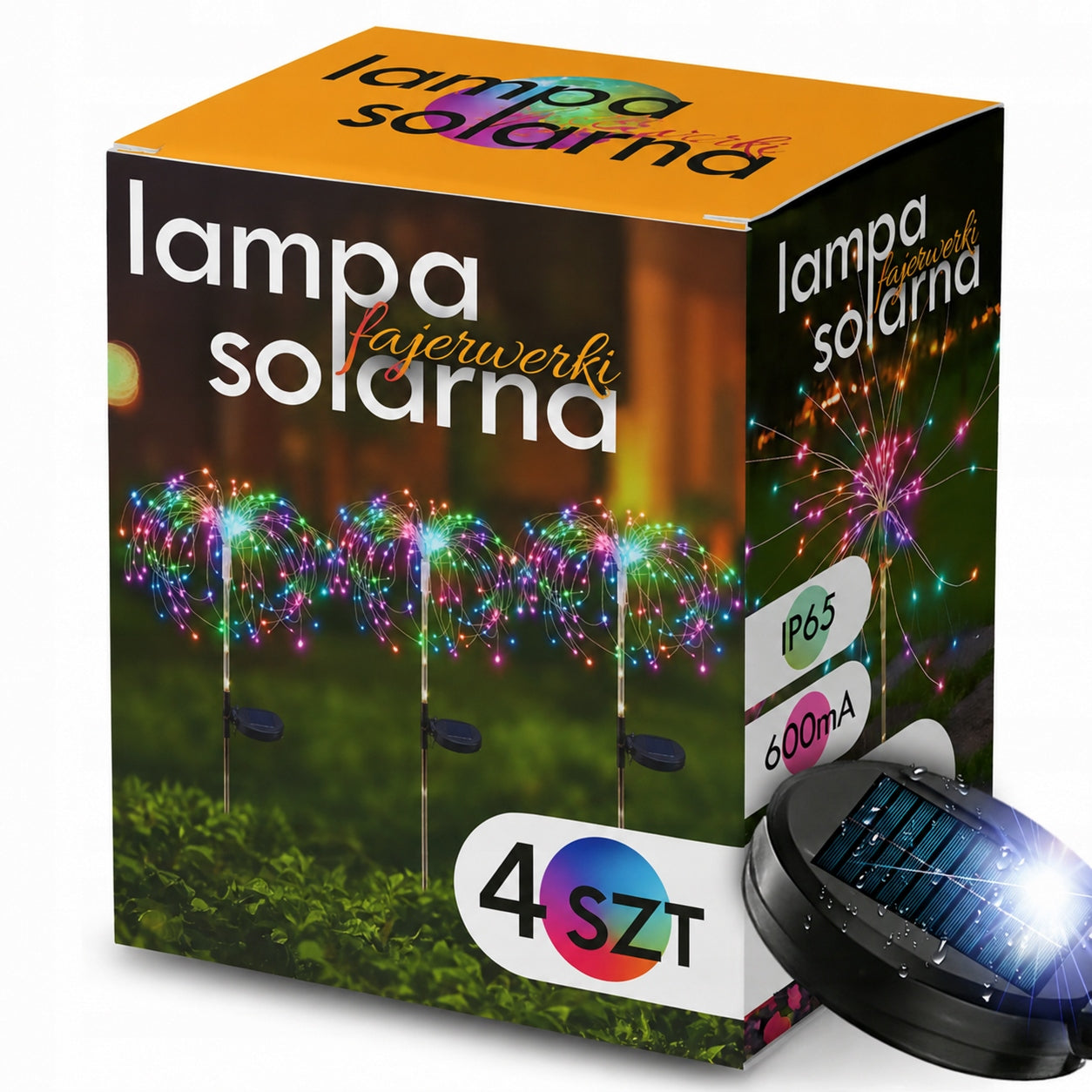 4X SOLAR LAMP HAMMERED GARDEN WATERPROOF DUSK SENSOR DANDELION
